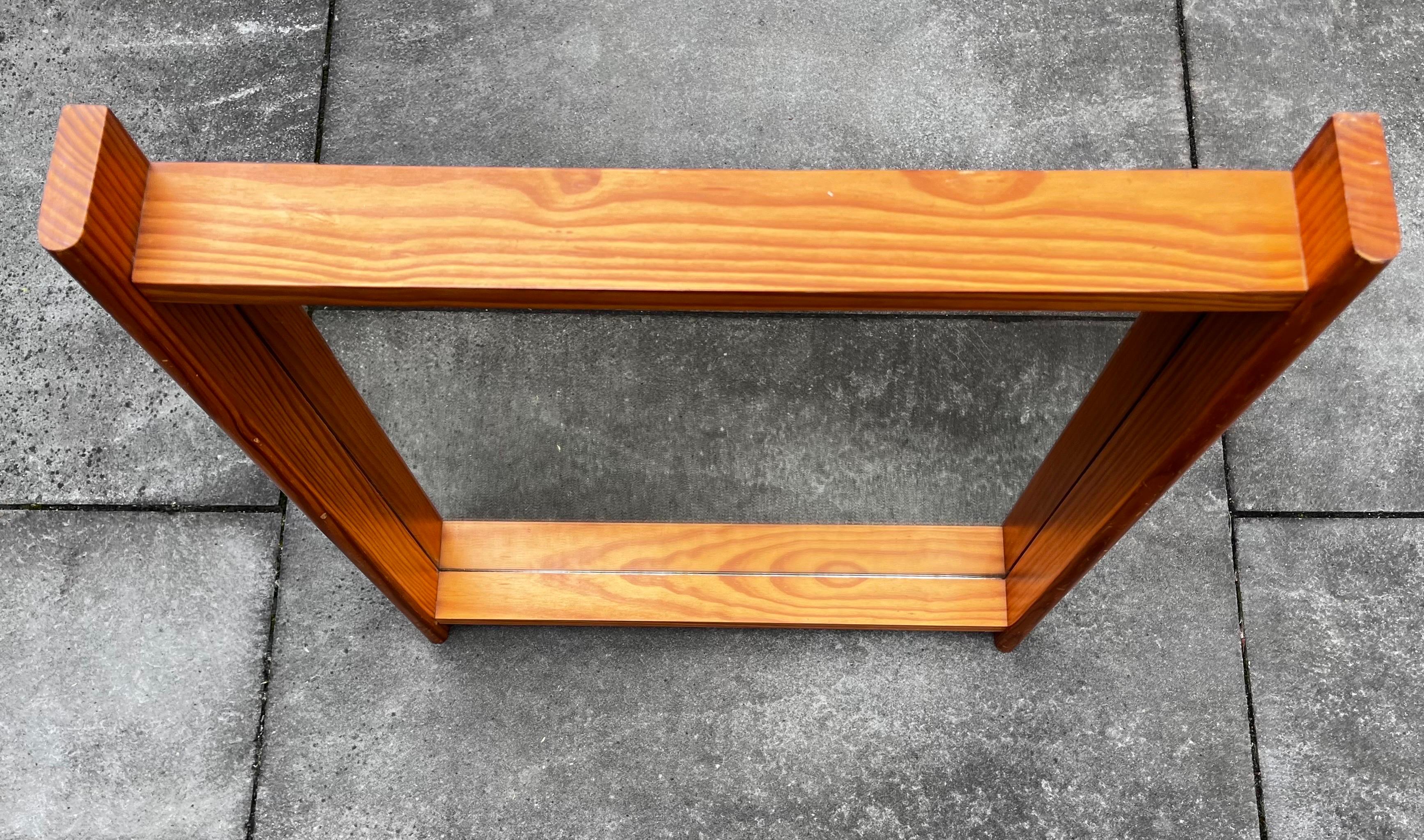 Mid-Century Modern Wall Mirror with Deep Pine Frame in the style of  Charlotte Perriand, 1960's For Sale