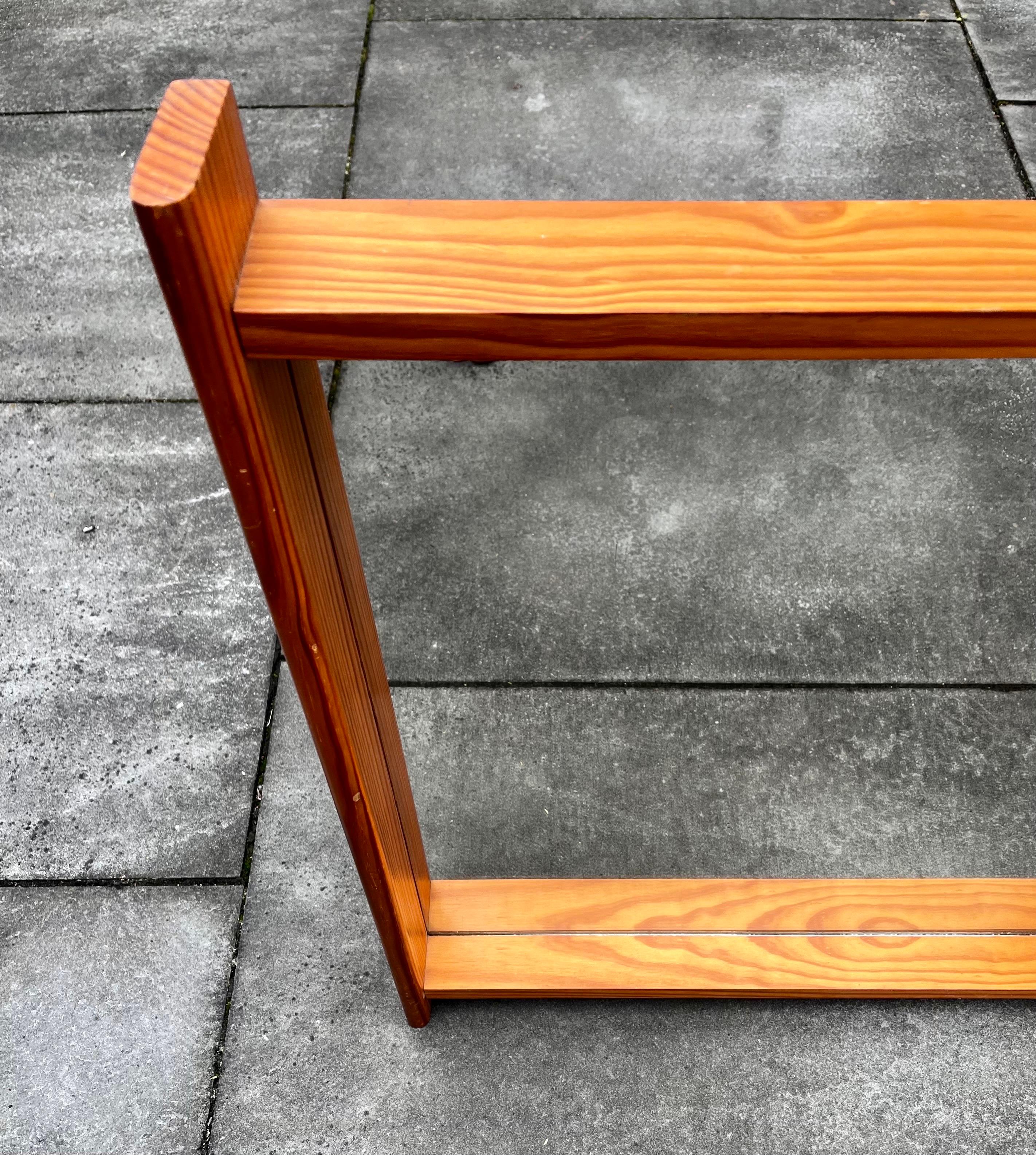 French Wall Mirror with Deep Pine Frame in the style of  Charlotte Perriand, 1960's For Sale