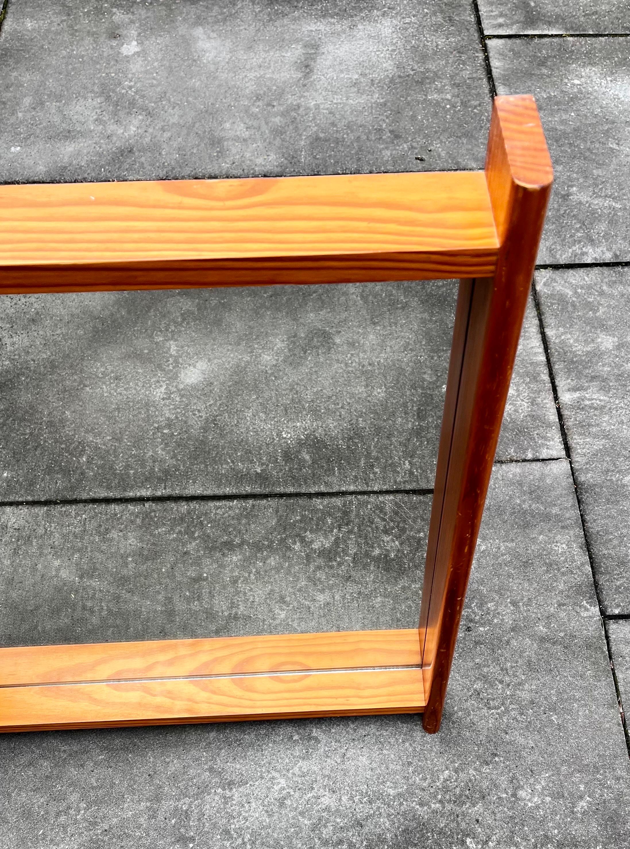 Wall Mirror with Deep Pine Frame in the style of  Charlotte Perriand, 1960's In Good Condition For Sale In Philadelphia, PA