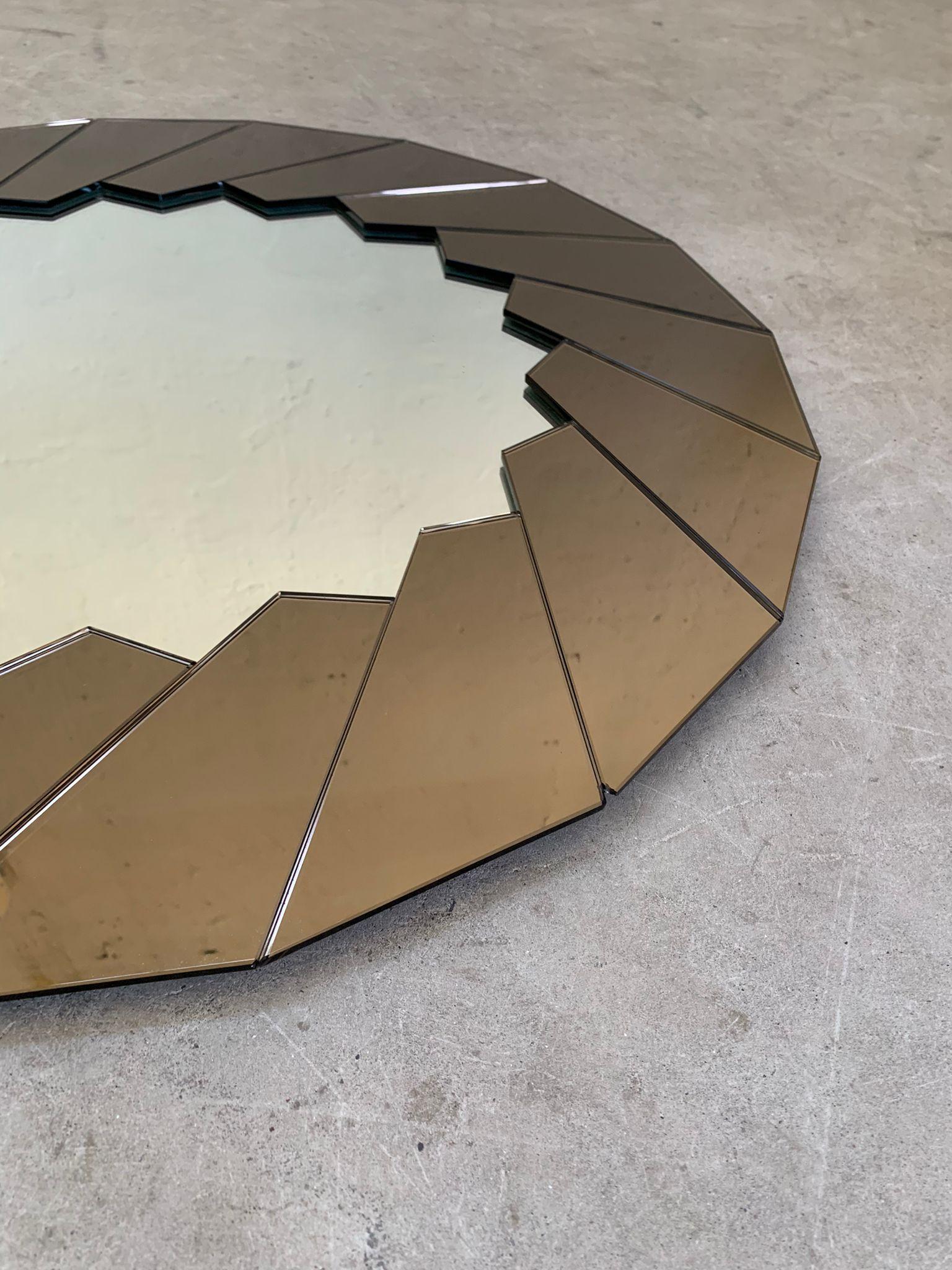 Wall mirror with glass frame attributed to Gae Aulenti, Semiramide, Italy, 1970s For Sale 1