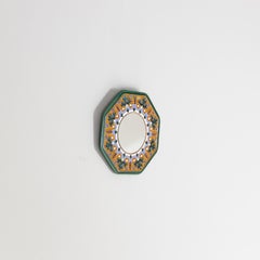 Wall mirror with hexagonal ceramic frame 1970