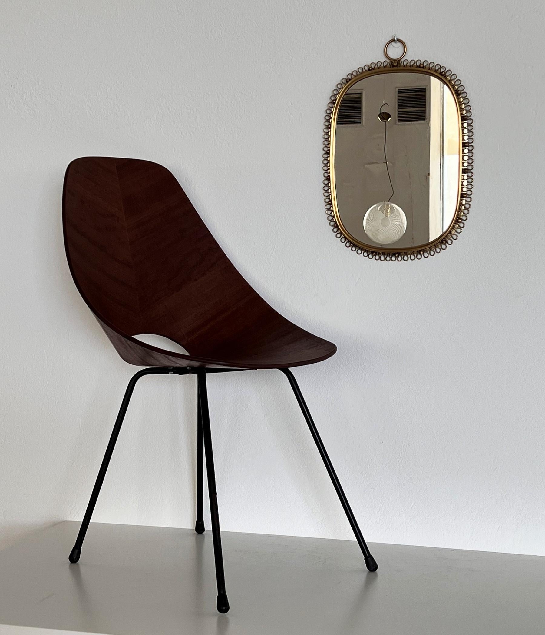 Wall Mirror with Loop Frame in Brass by Josef Frank for Svenskt Tenn, 1950s 8