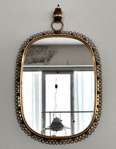 Wall Mirror with Loop Frame in Brass by Josef Frank for Svenskt Tenn, 1950s