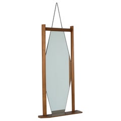 Wall Mirror with Shelf, Hexagonal shape, Italy, 1960s