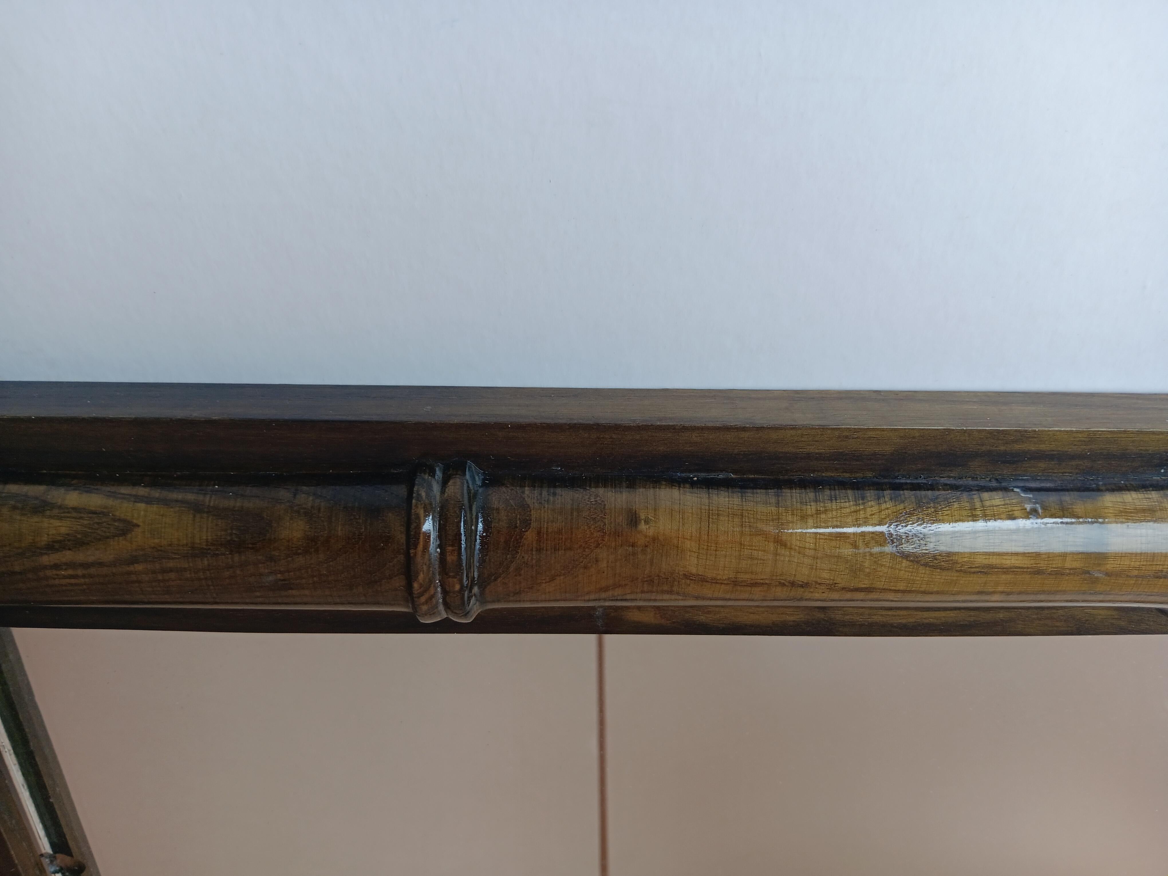 XX secolo Specchio da parete in finto bambù Hollywood Regency Wood Italia anni '70 in vendita