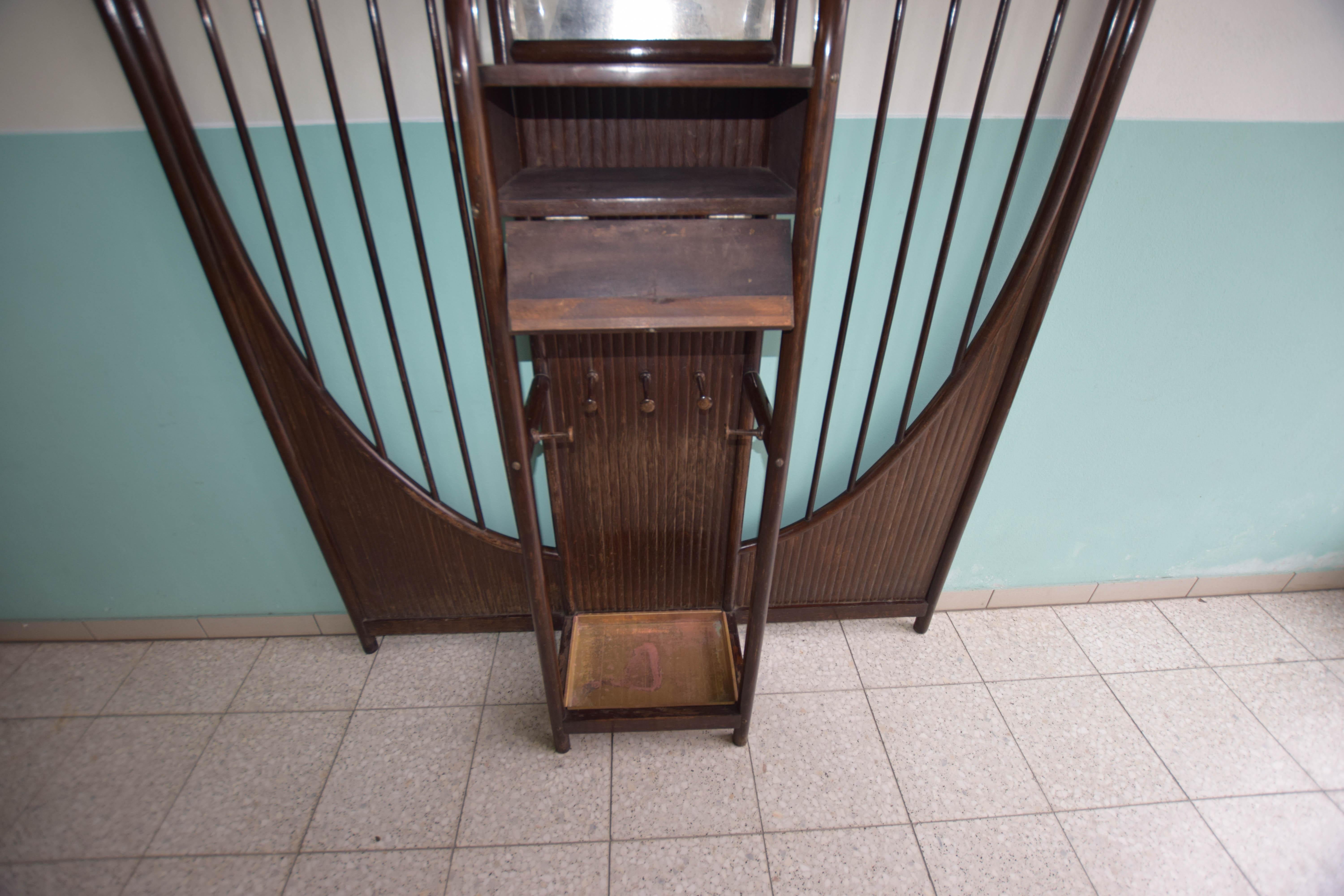 Austrian Wall Mount Coat Rack Thonet No. 6 by Otto Wagner, 1900s