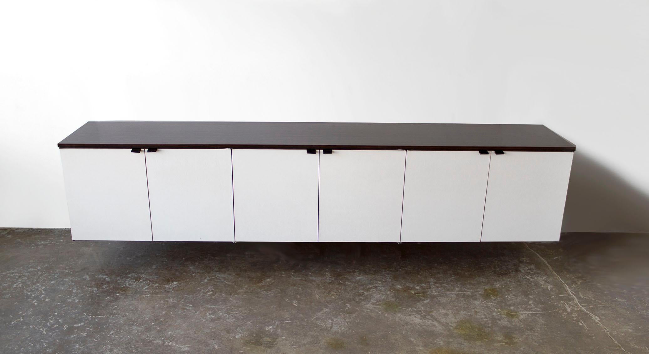 Wall Mount Credenza after Florence Knoll Mid-Century Modern, 1960s In Good Condition In Dallas, TX