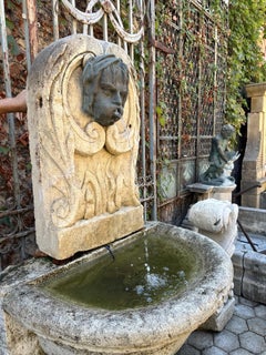 Wall Mount Fountain Spout Head of a Girl Cast Bronze Water Feature Antiques CA