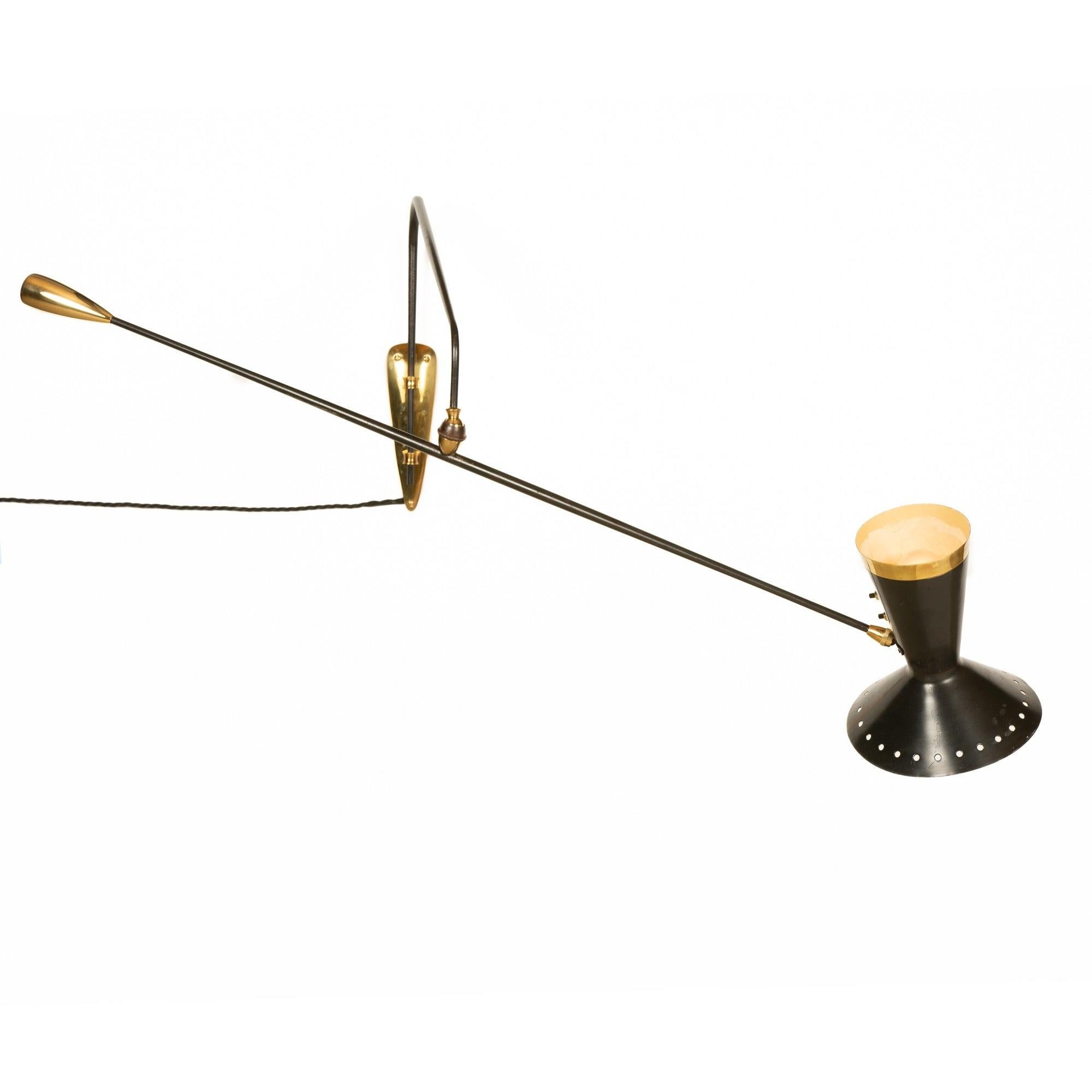 Wall Mount Light with Swivel ball socket and counter weighted arm