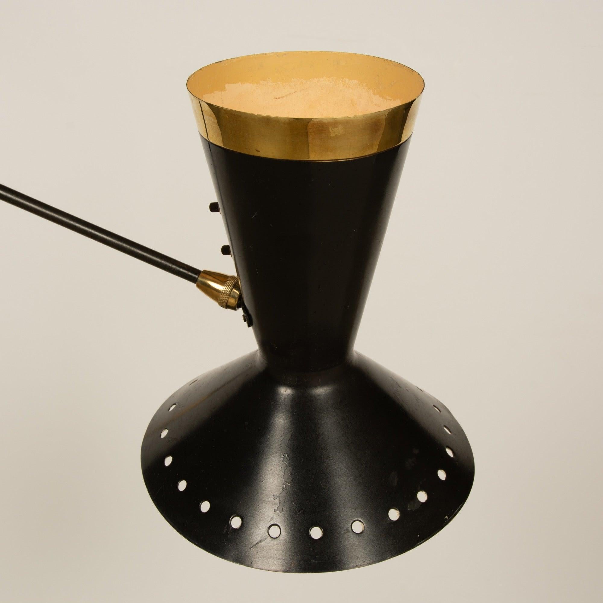French Wall Mount Light w/ Swivel ball socket & counter weighted arm from France, 1940s For Sale