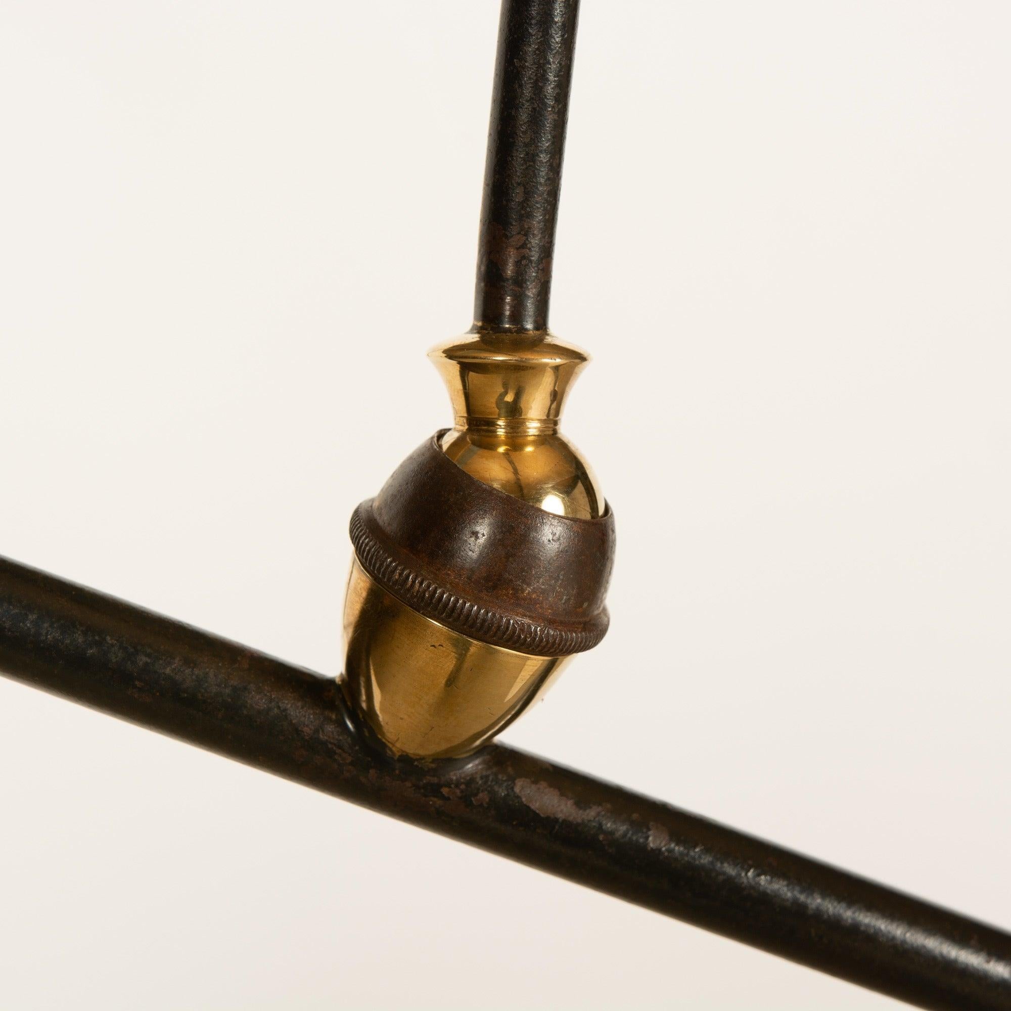 Wall Mount Light w/ Swivel ball socket & counter weighted arm from France, 1940s In Fair Condition For Sale In Sagaponack, NY