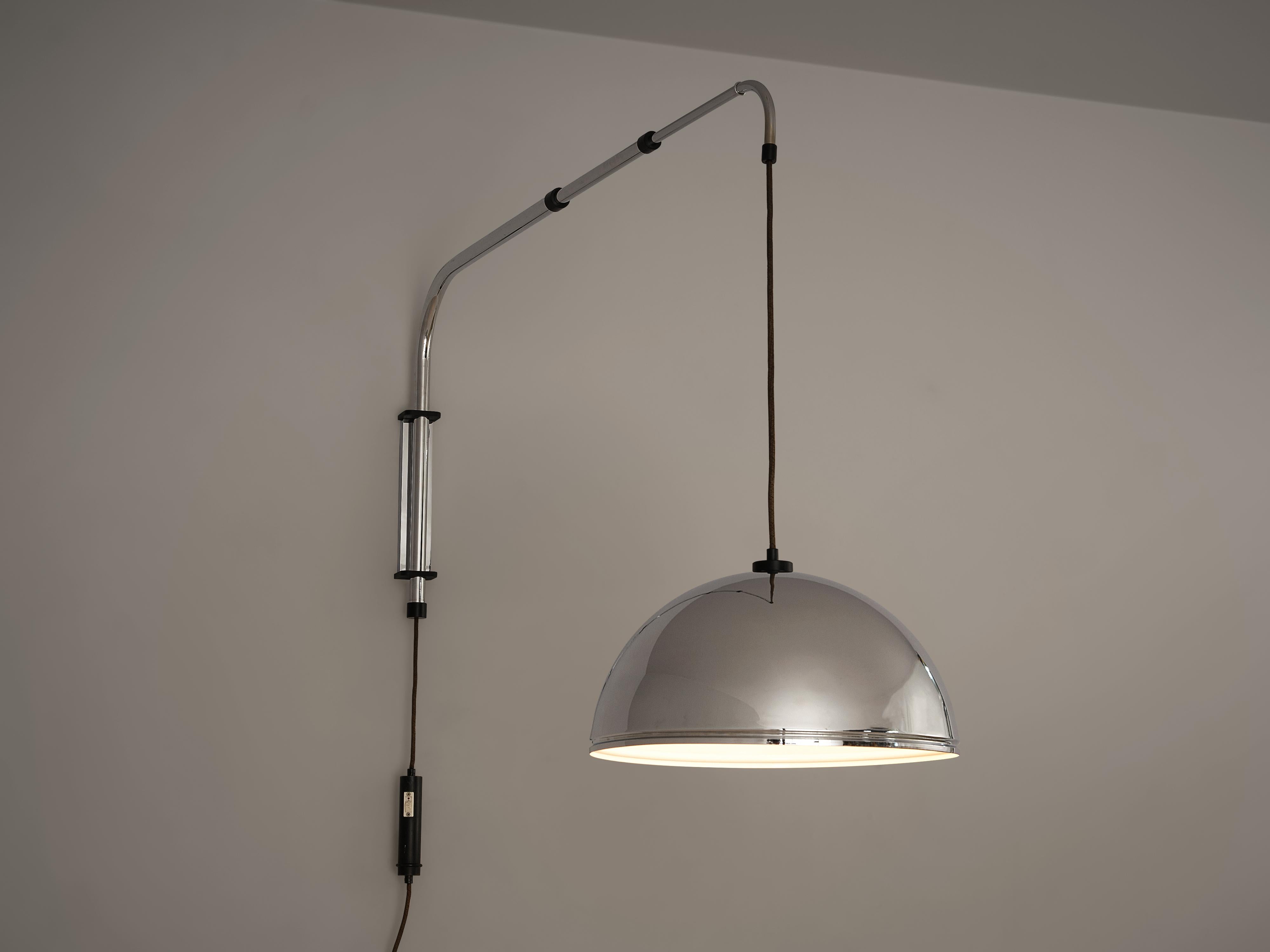 Wall-Mounted Adjustable Pendant Lamp in Metal In Good Condition In Waalwijk, NL