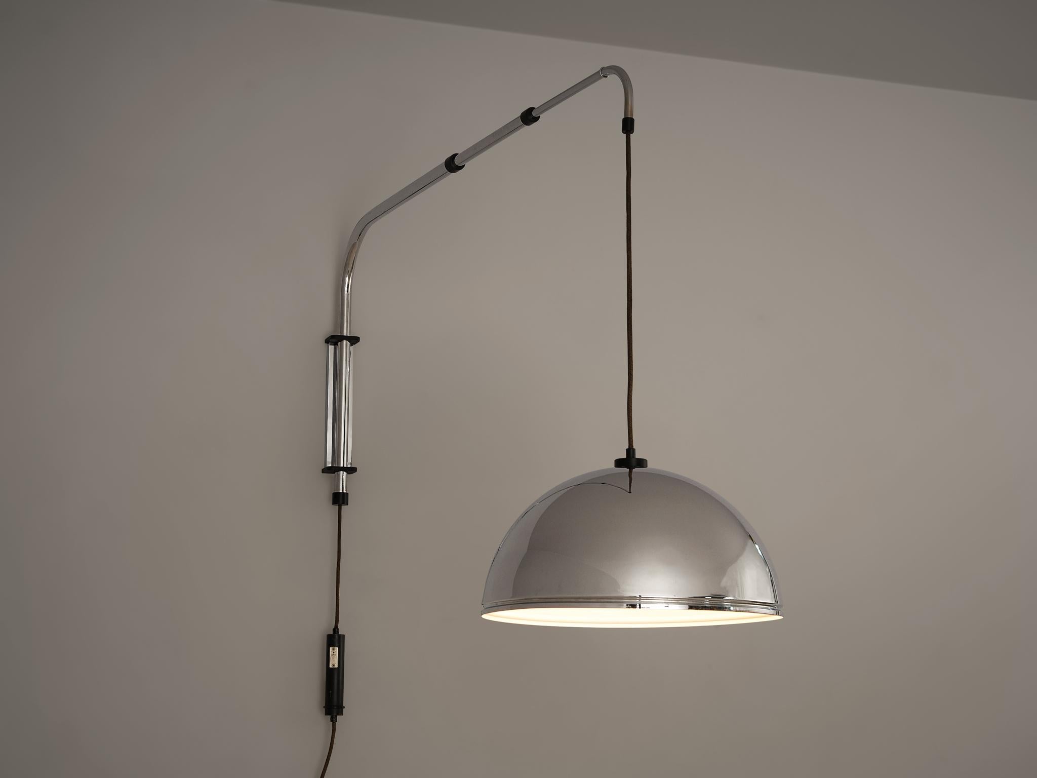 Wall-Mounted Adjustable Pendant Lamp in Metal  In Good Condition For Sale In Waalwijk, NL