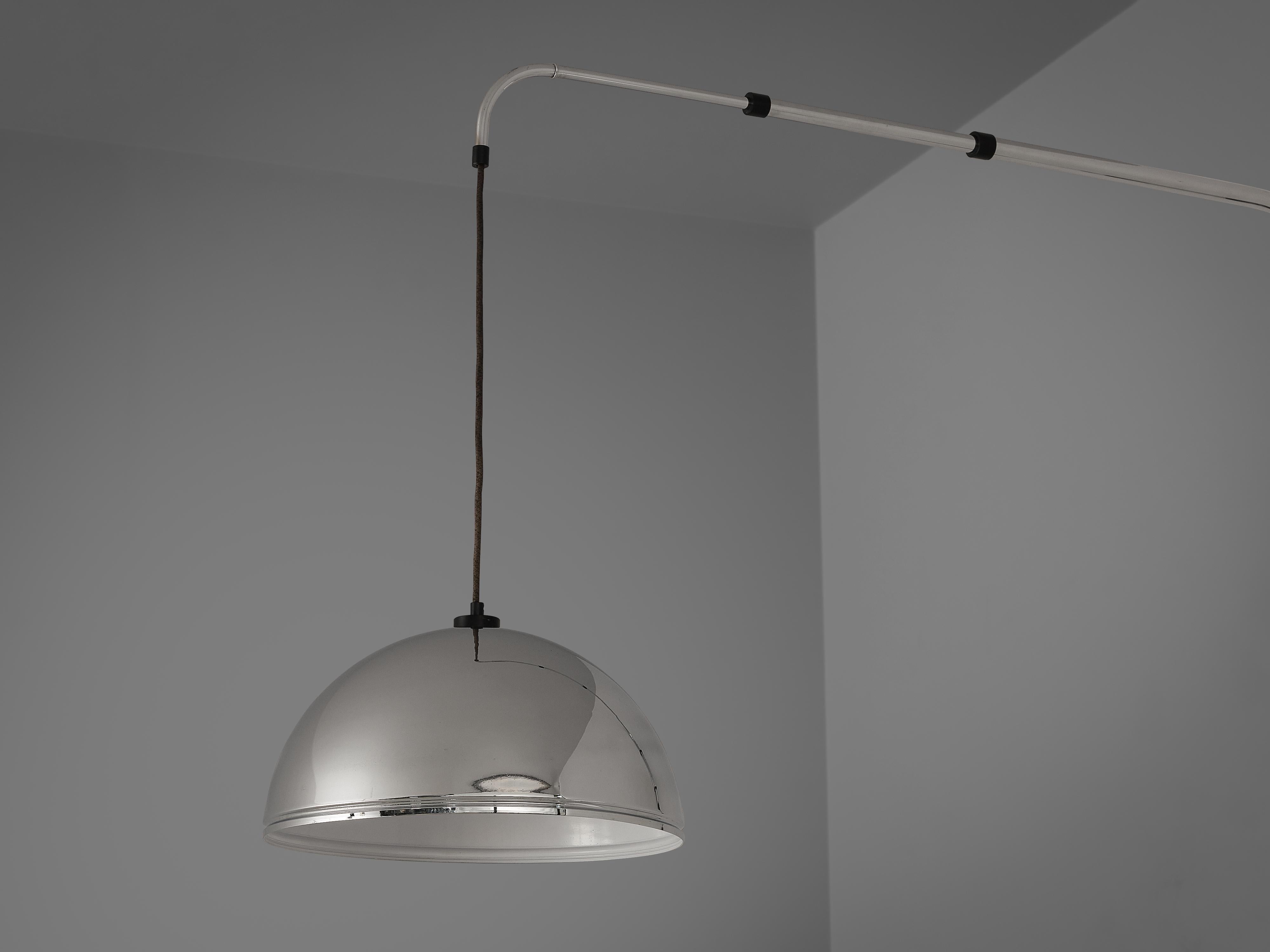 Late 20th Century Wall-Mounted Adjustable Pendant Lamp in Metal
