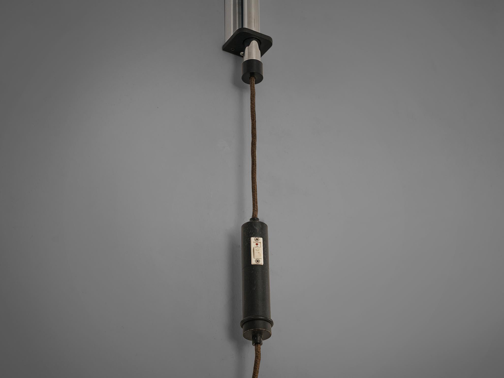 Late 20th Century Wall-Mounted Adjustable Pendant Lamp in Metal  For Sale