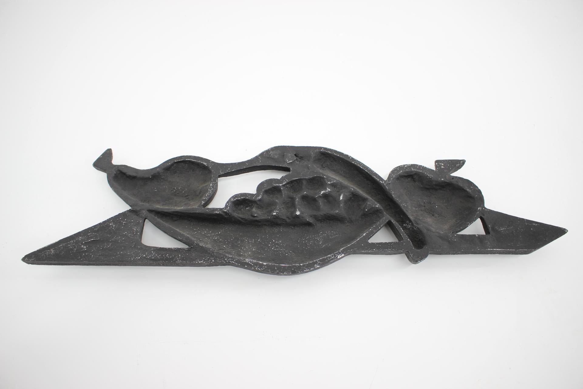 Wall mounted aluminium object / sculpture - around 1960s / Czechoslovakia In Good Condition For Sale In Praha, CZ