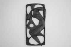 Wall mounted aluminium object / woman sculpture - around 1960s / Czechoslovakia