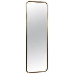 Wall-Mounted and Adjustable 'Psyché' Brass Outlined Mirror