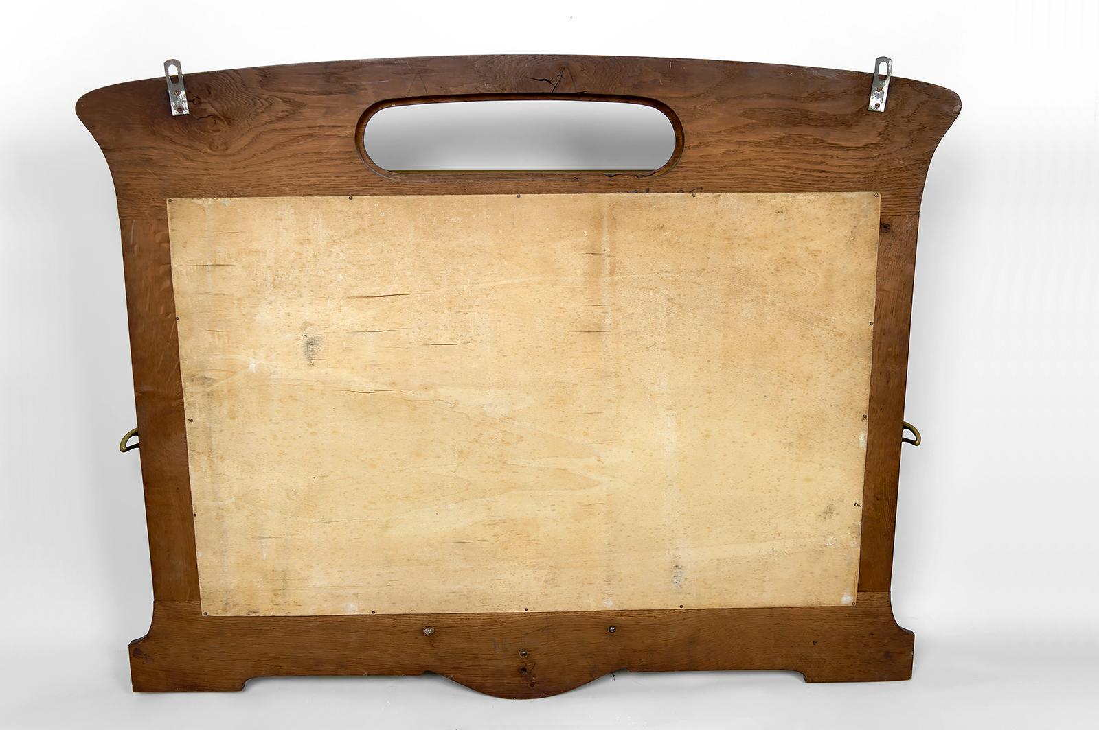Appendiabiti da parete in stile Art Nouveau, in Oak, Olmo e Bronzo, 1900 in vendita 6