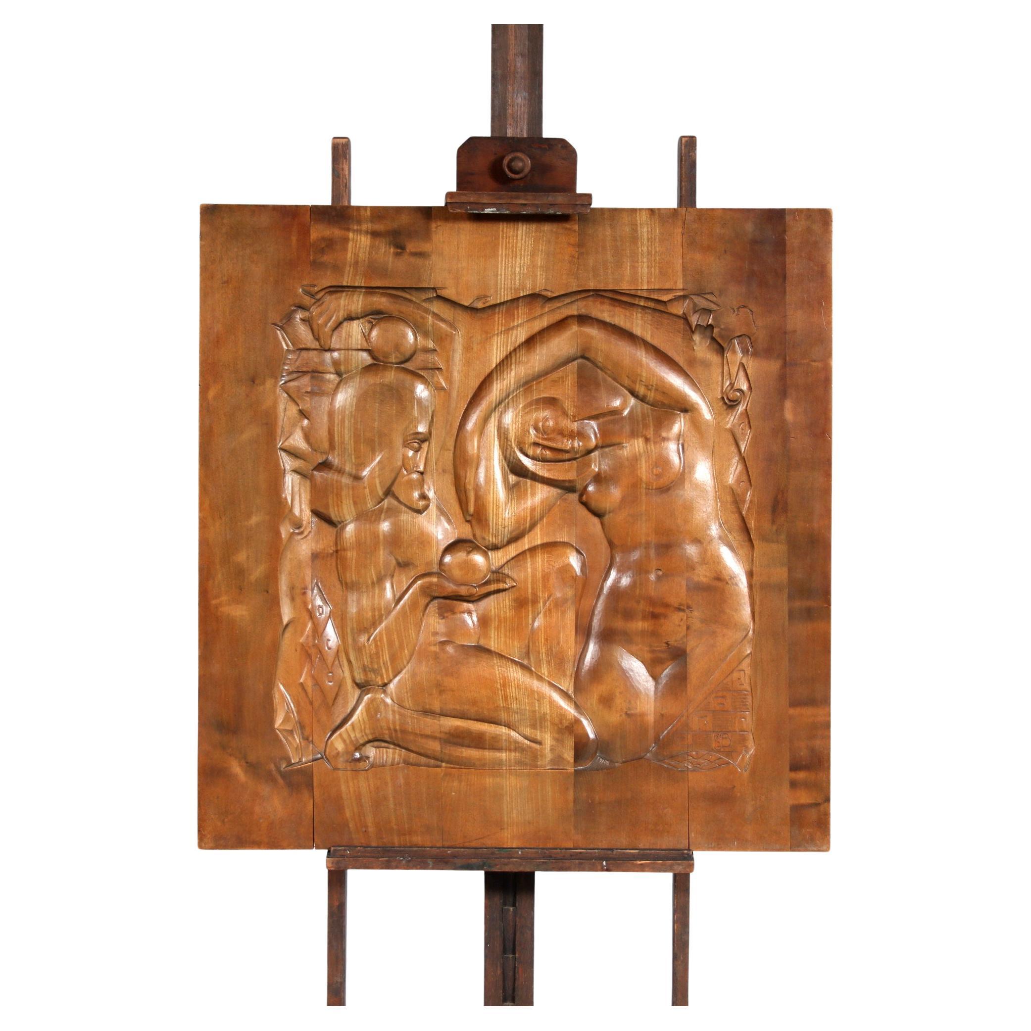 Wall Mounted Artwork “Adam En Eva” by Barend Jordens, Netherlands, 1920
