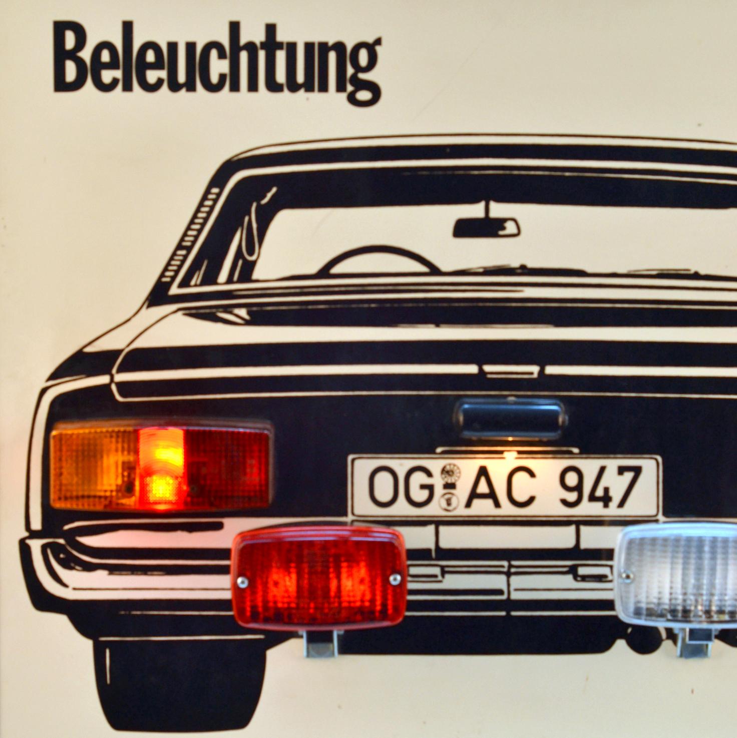 Late 20th Century Wall Mounted Artwork with Car and Lights for Driving Instructions For Sale