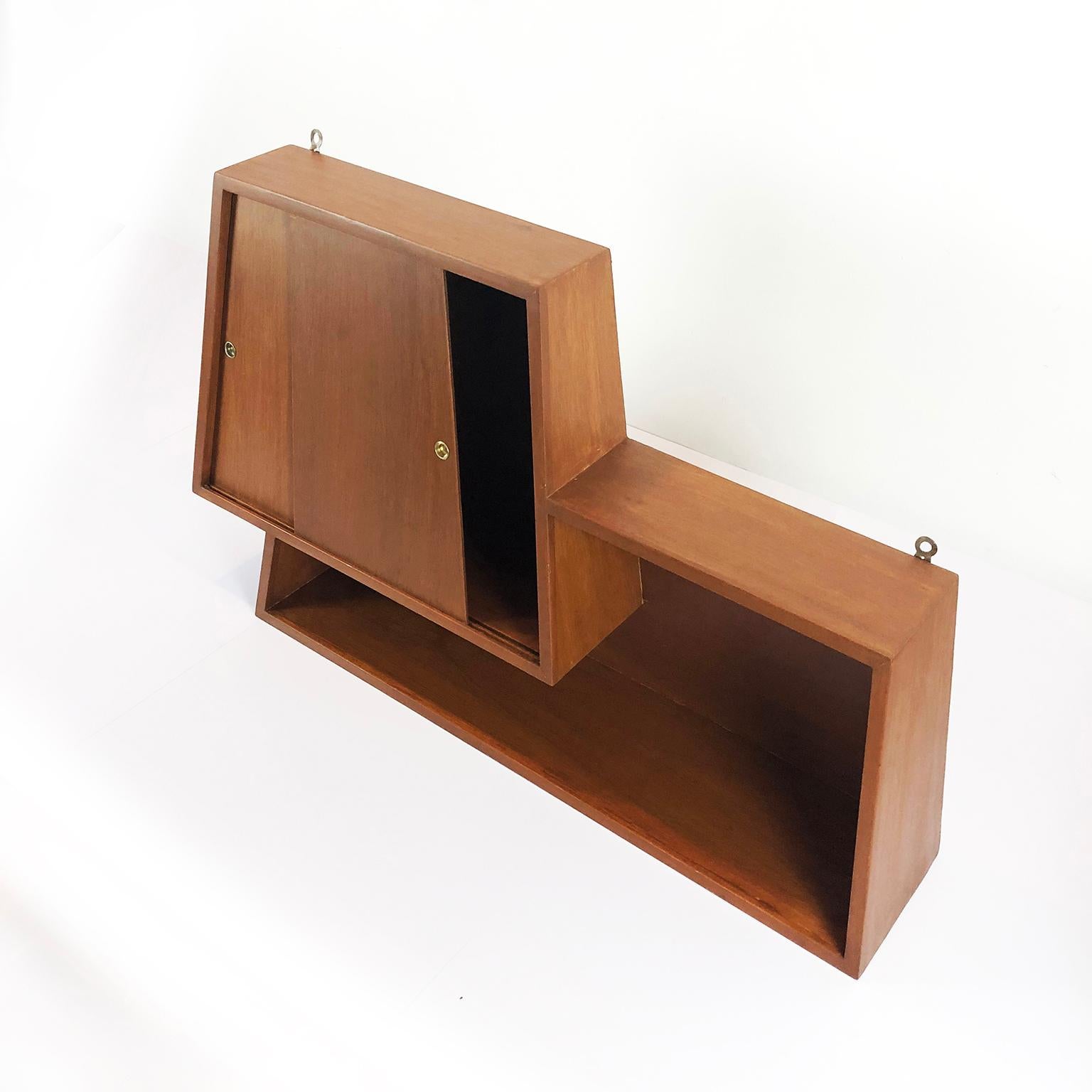 Mid-Century Modern Wall-Mounted Bar Cabinet Designed by Eugenio Escudero For Sale