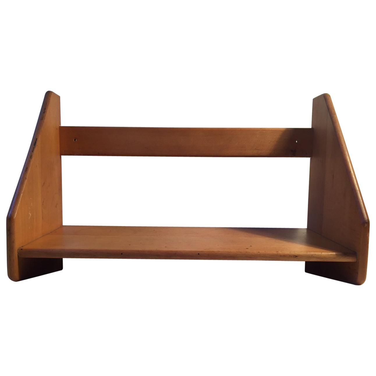 Wall-Mounted Beech Shelf by Hans J. Wegner for FDB, 1970s