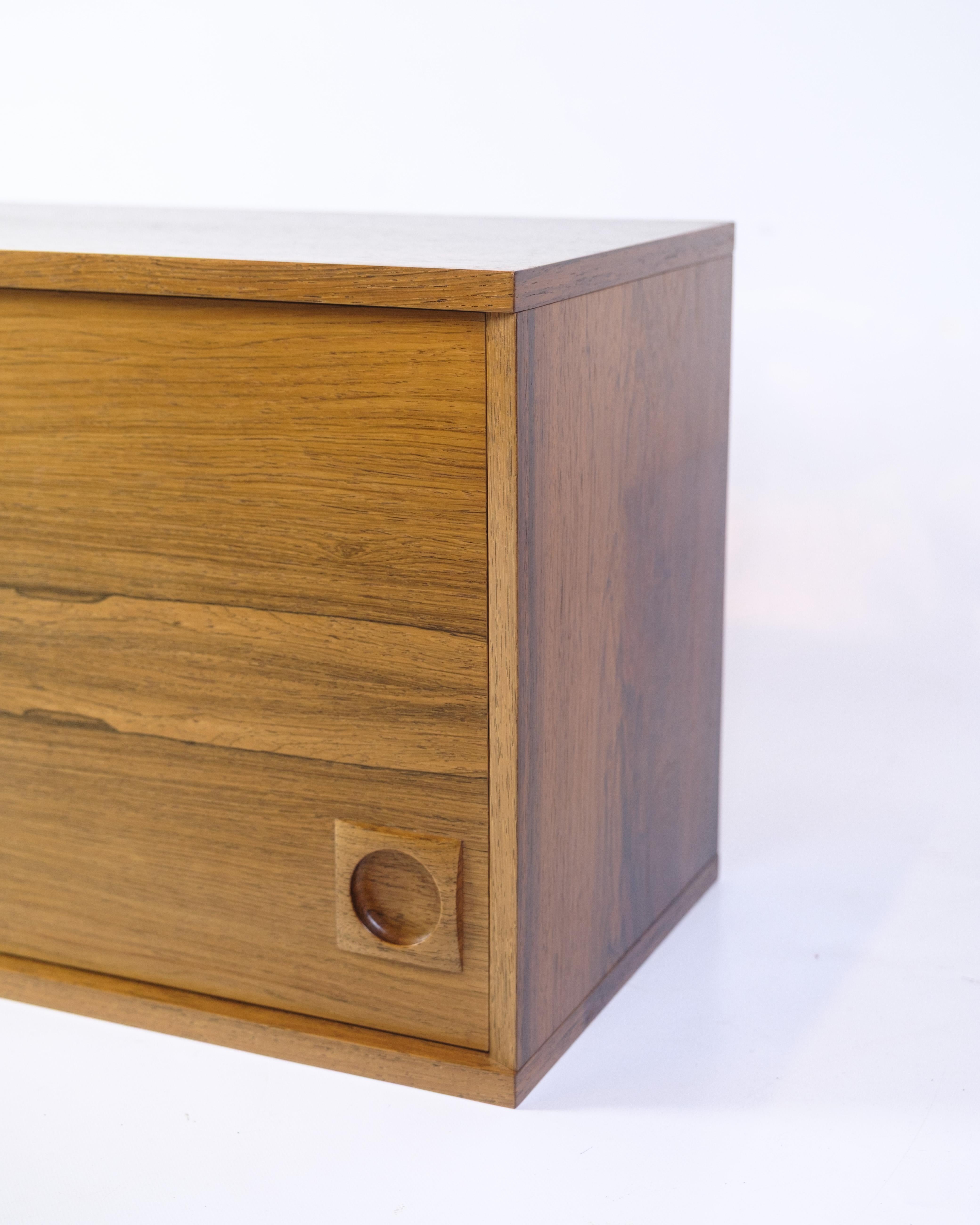 Mid-Century Modern Wall-mounted Bookcase Made In Rosewood, Danish Design By Albert Hansen For Sale