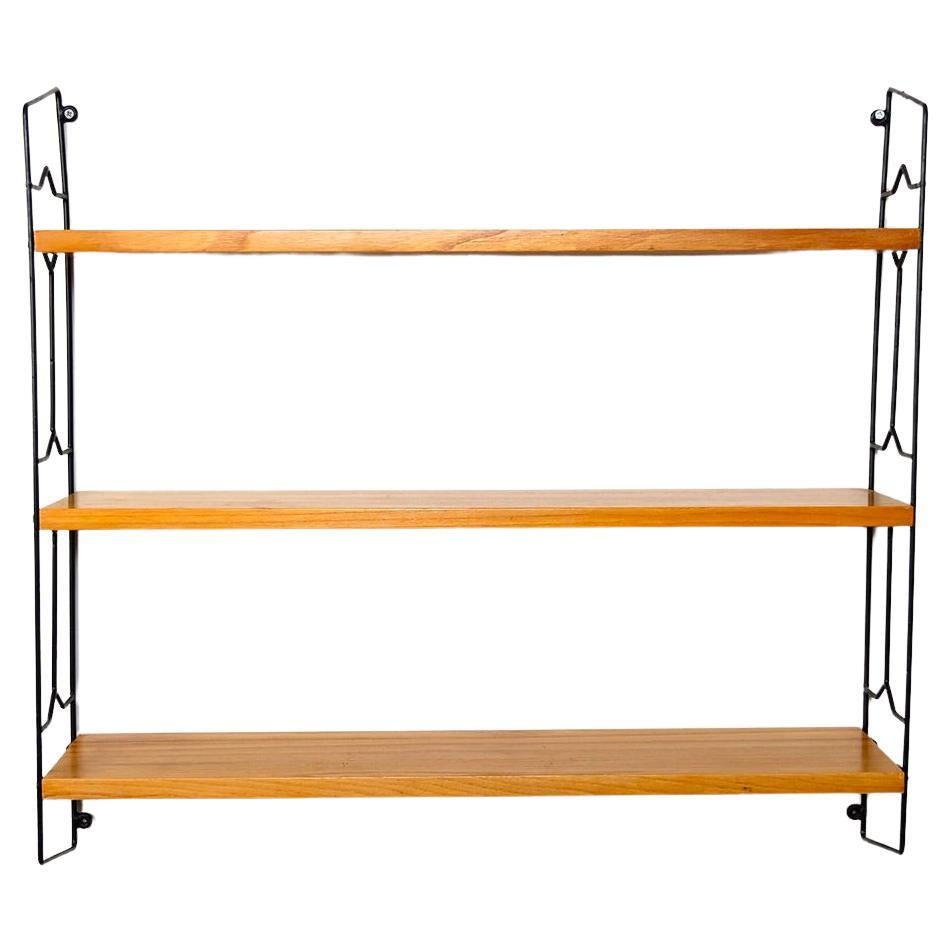 Wall-mounted bookcase with three shelves For Sale