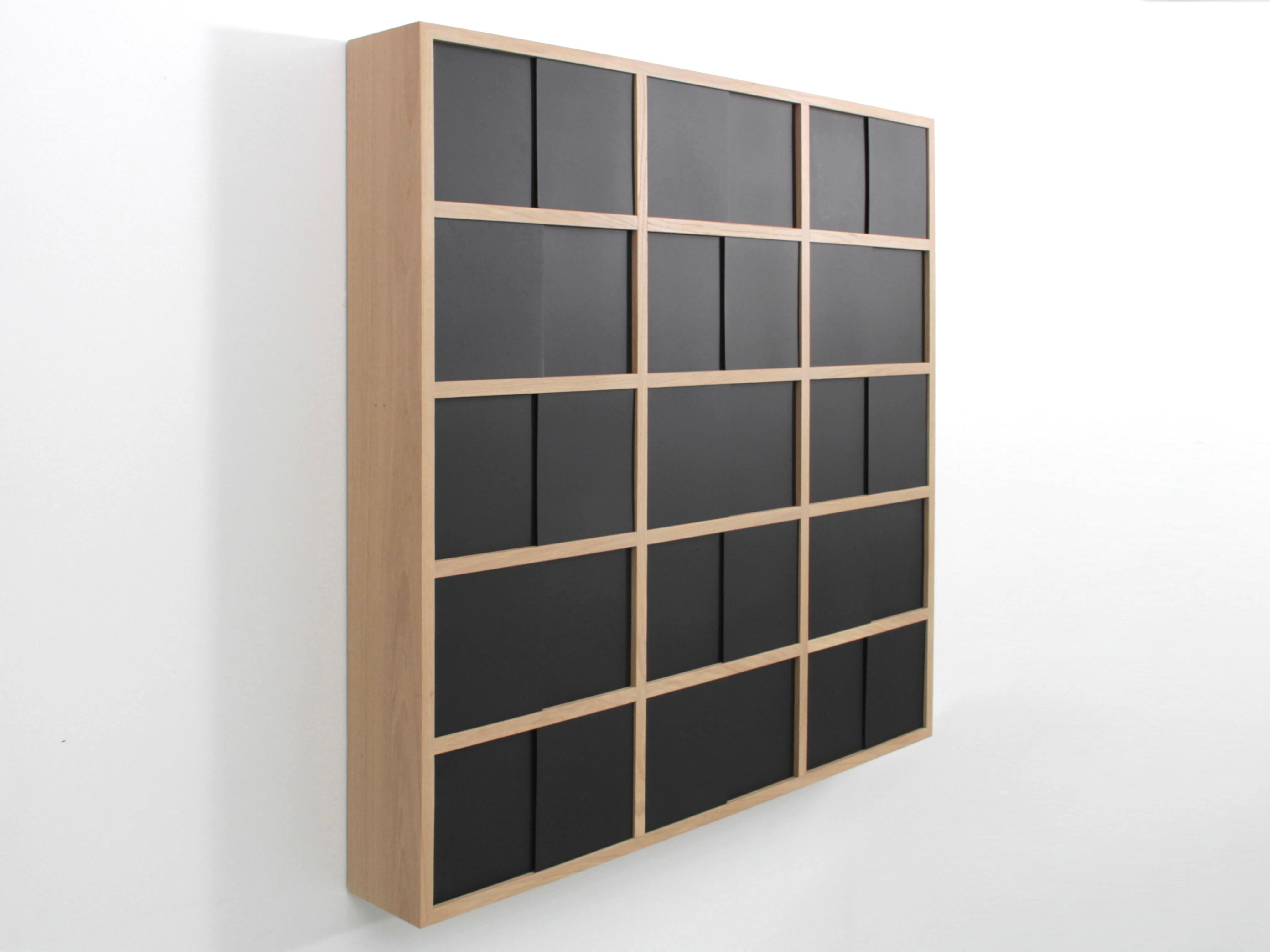 French Wall-mounted bookshelf model Cache-Cache black For Sale