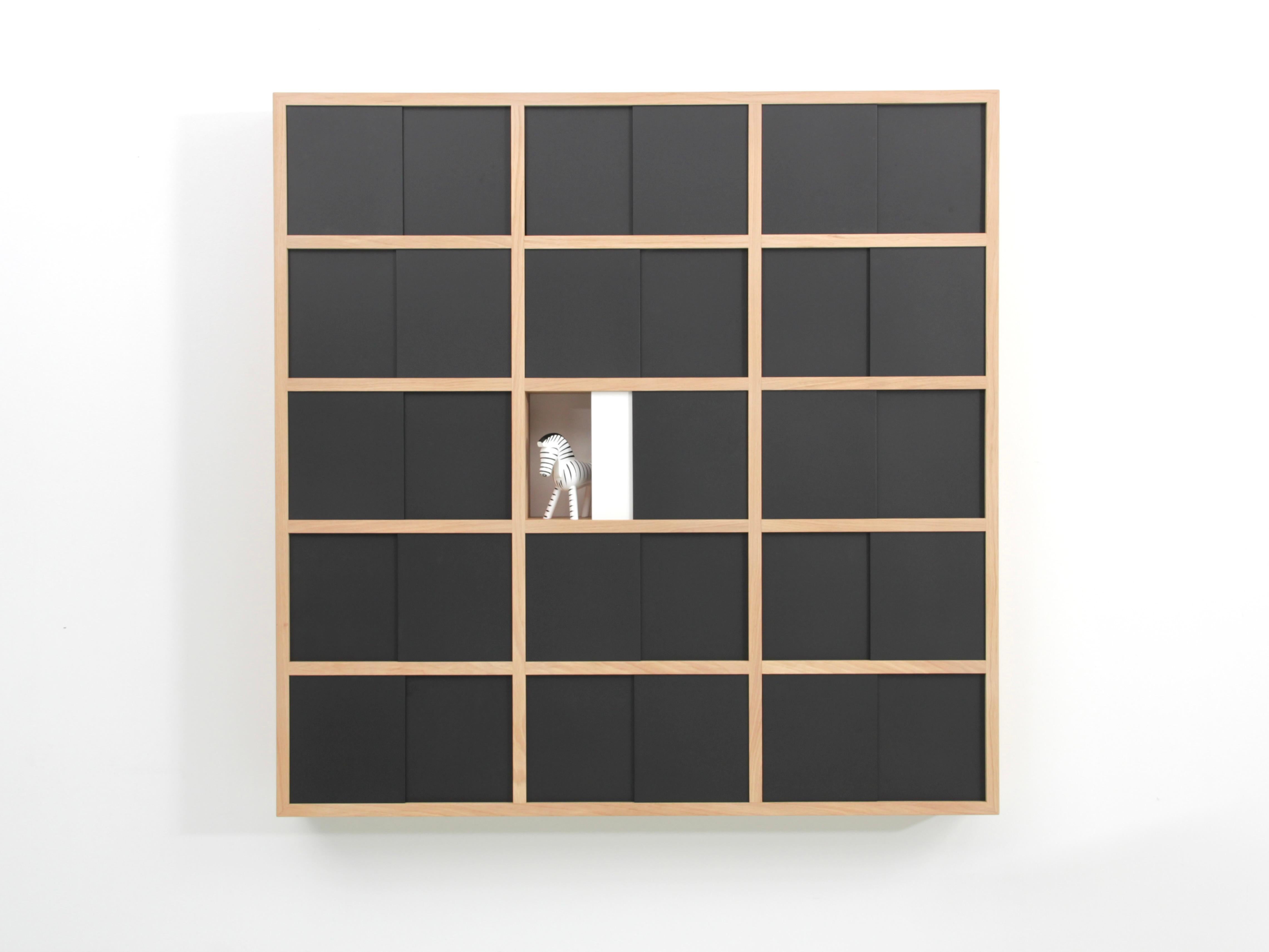 Contemporary Wall-mounted bookshelf model Cache-Cache black For Sale