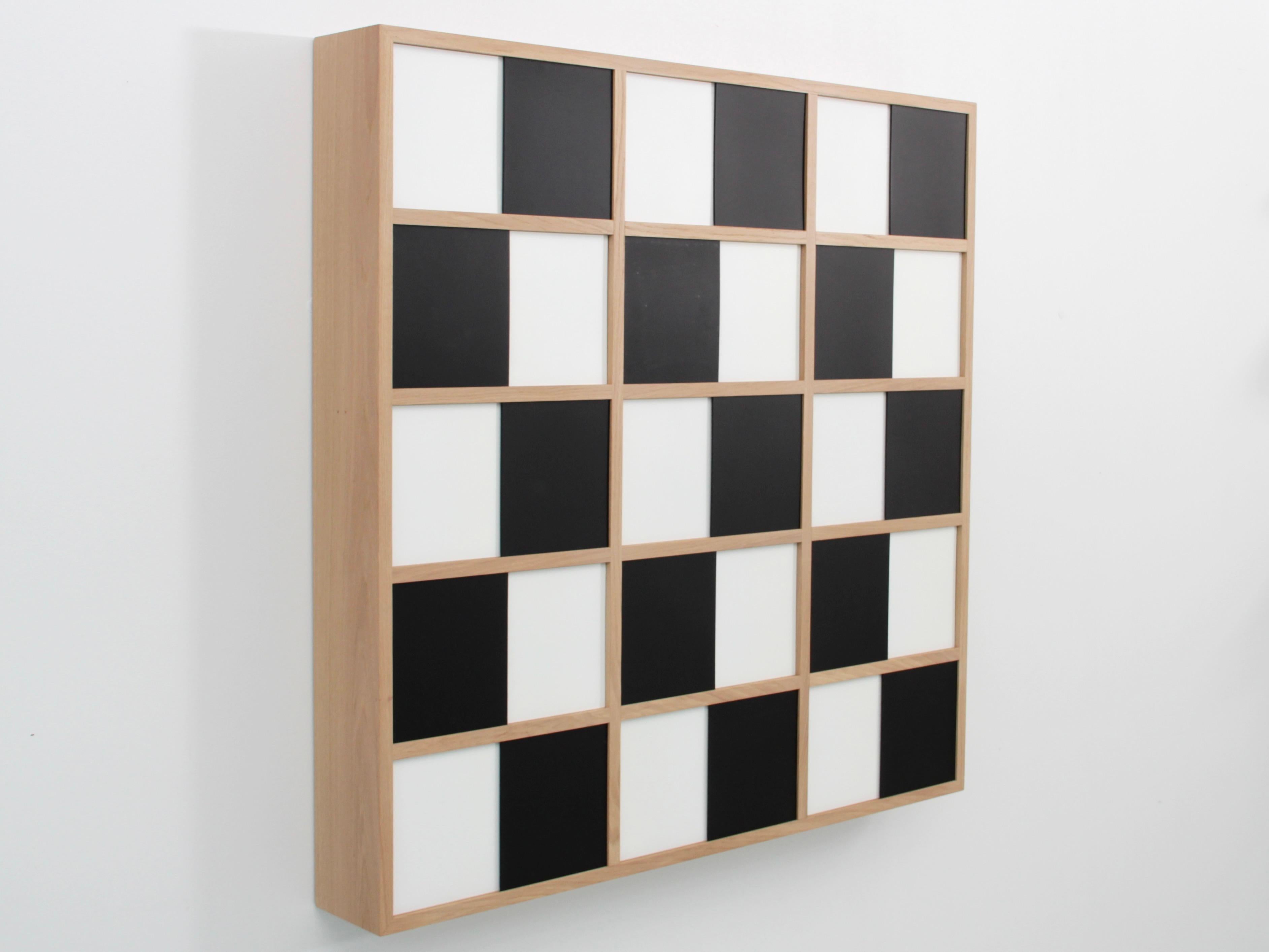 Contemporary Wall-mounted bookshelf model Cache-Cache black & white For Sale