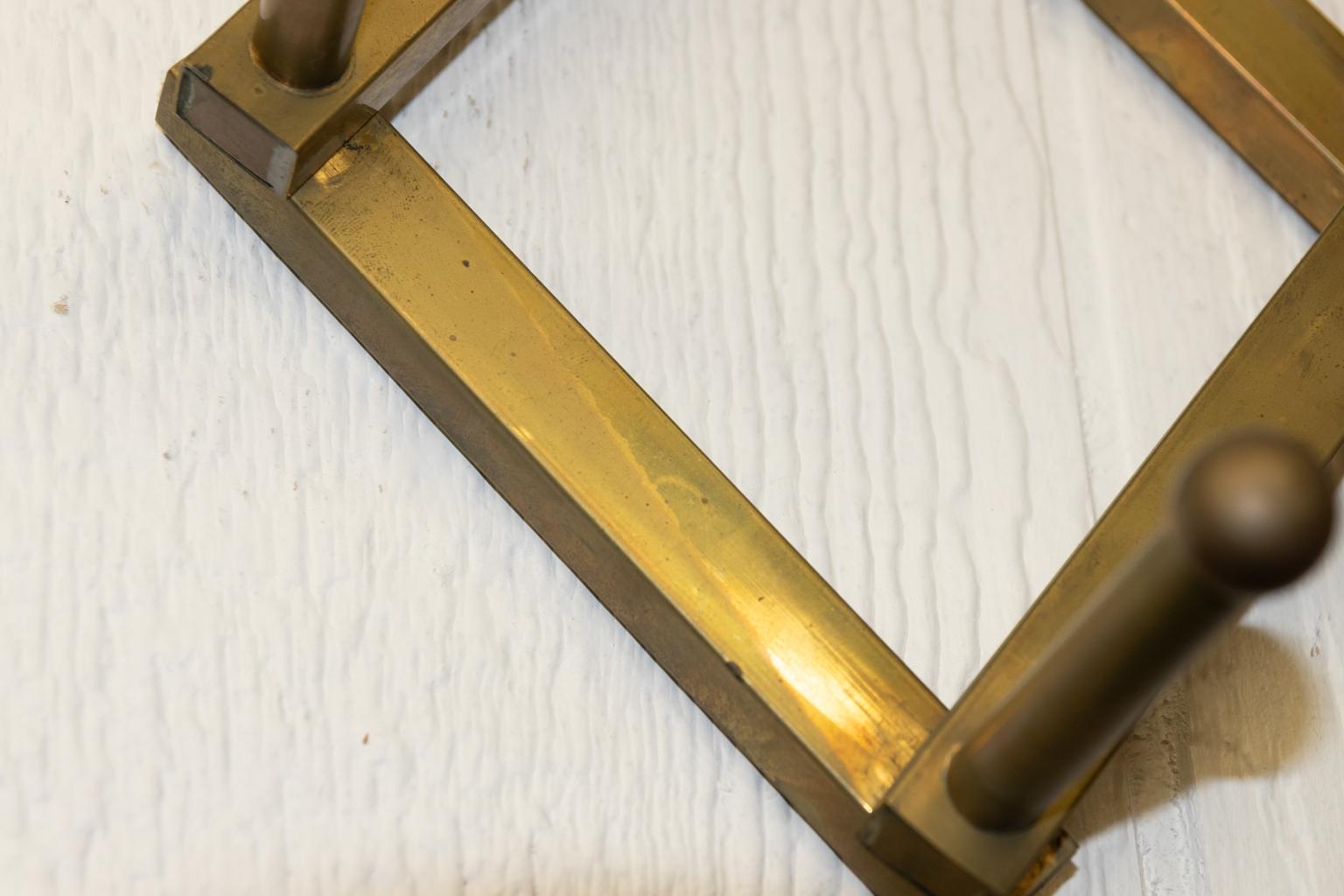 Mid-Century Modern Wall Mounted Brass Coat Rack