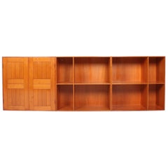 Wall-Mounted Cabinet and Two Bookcases in Solid Oregon Pine by Mogensen Koch