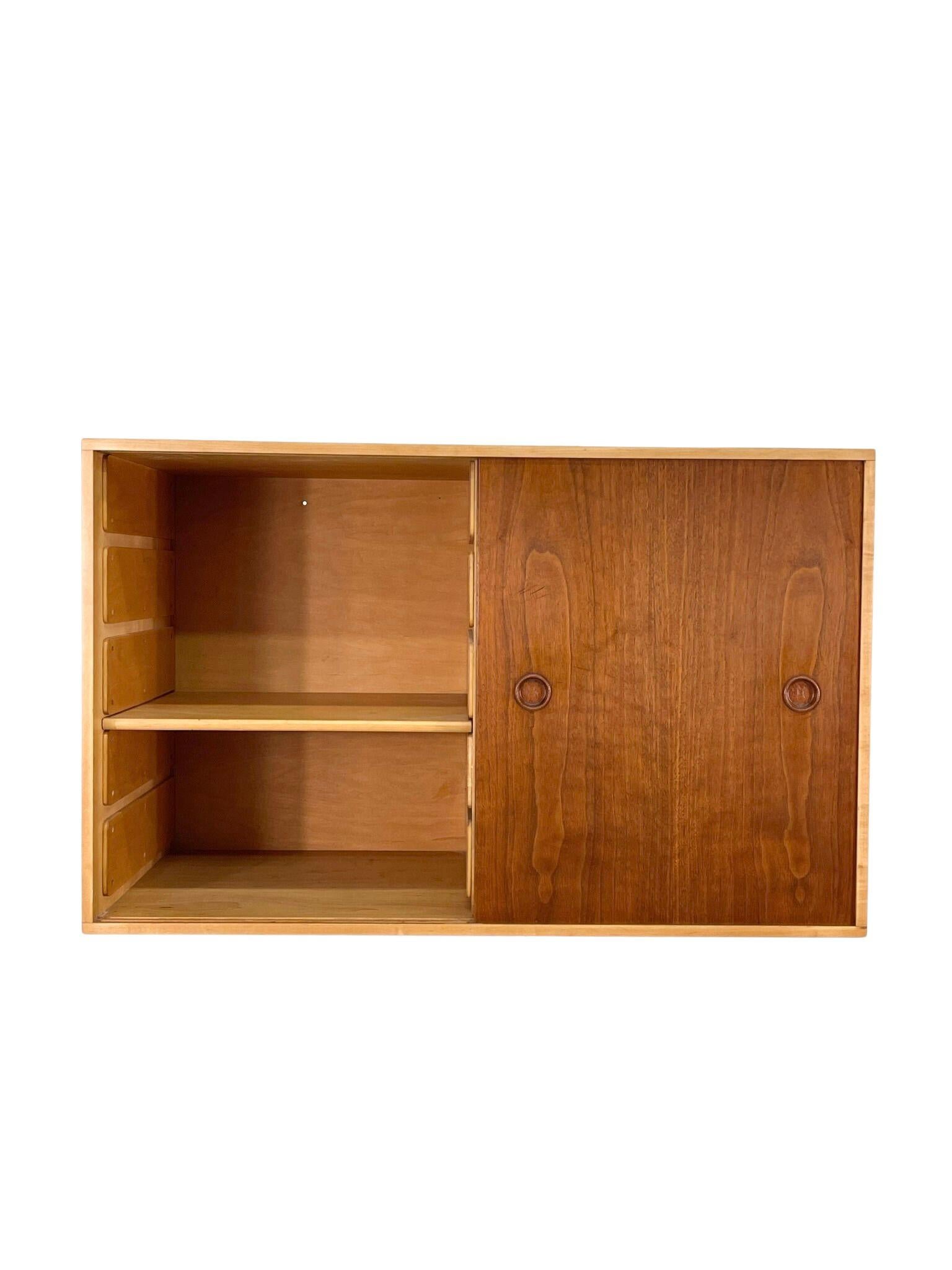 Wall Mounted Cabinet/Console by Finn Juhl for Baker, Teak and Maple In Excellent Condition In San Diego, CA