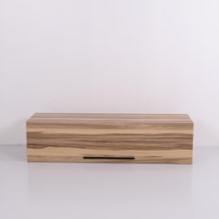 Wall-mounted cabinet in acacia wood with 2 compartments