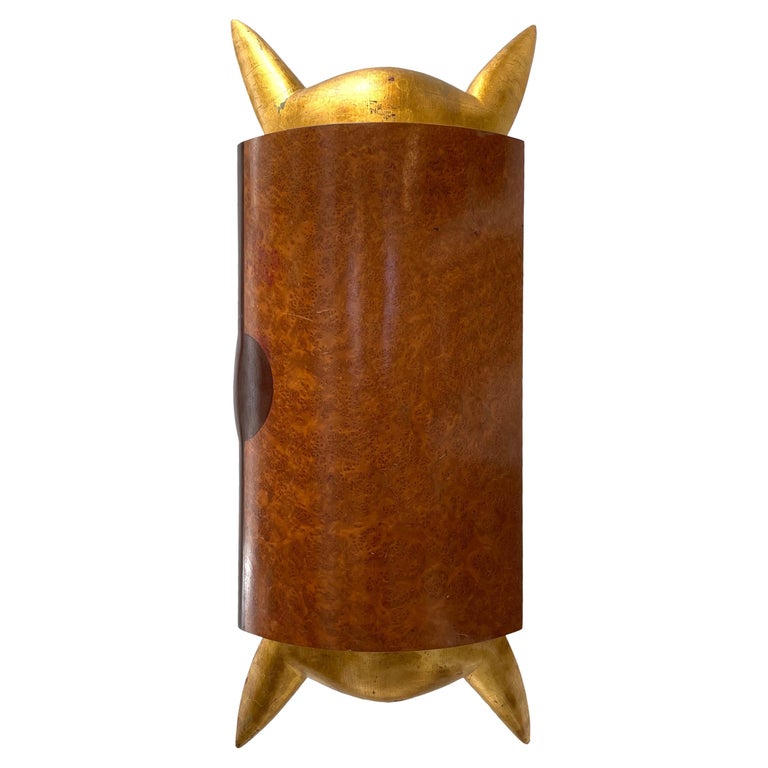 WallMounted in Burl and Gilt Wood by Michael Graham For Sale