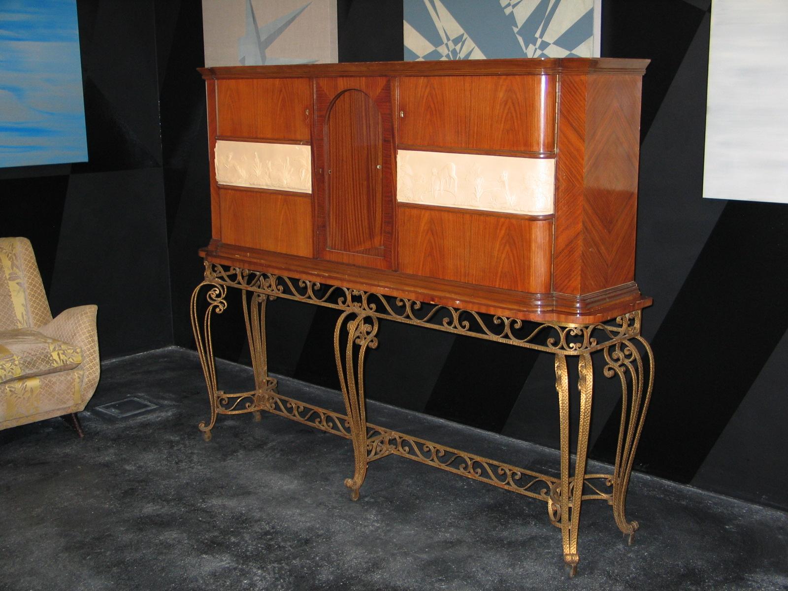 Wall-Mounted Cabinet with Movable Console Table by Francesco Bisacco For Sale 4