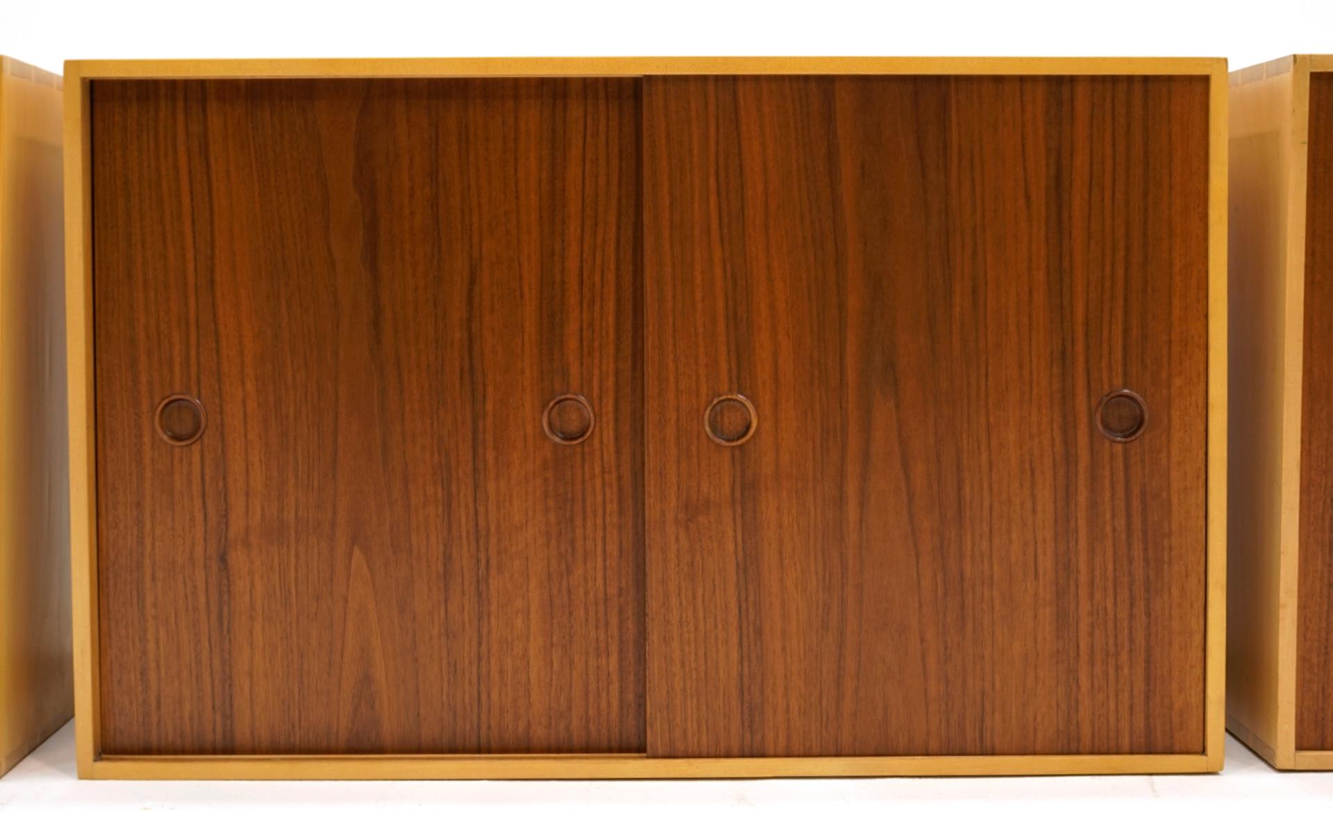 Wall Mounted Cabinets by Finn Juhl for Baker, Walnut and Birch, Great Condition For Sale 5
