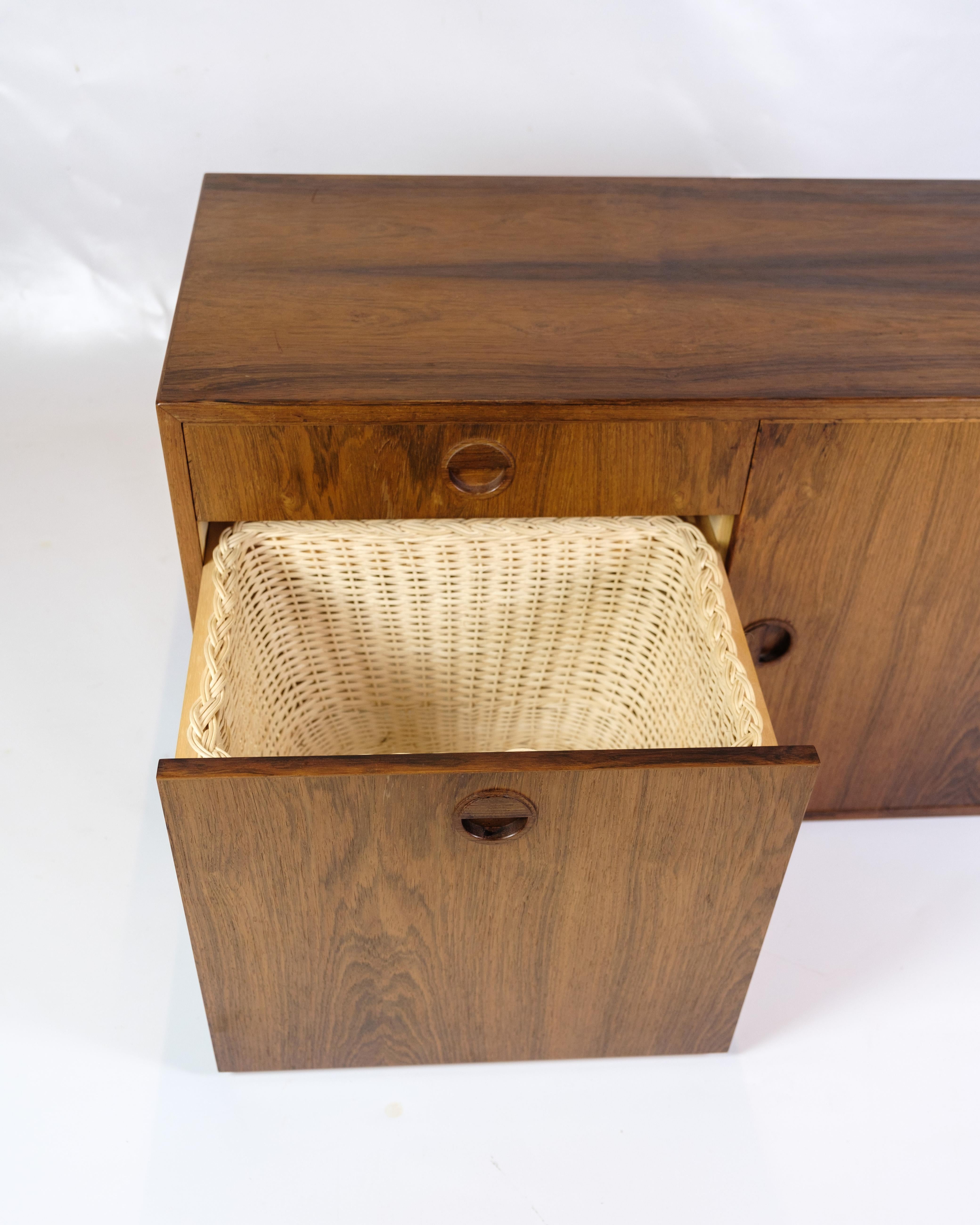 Mid-20th Century Wall-mounted Chest of Drawers/Cabinet Made In Rosewood, Danish Design From 1960s