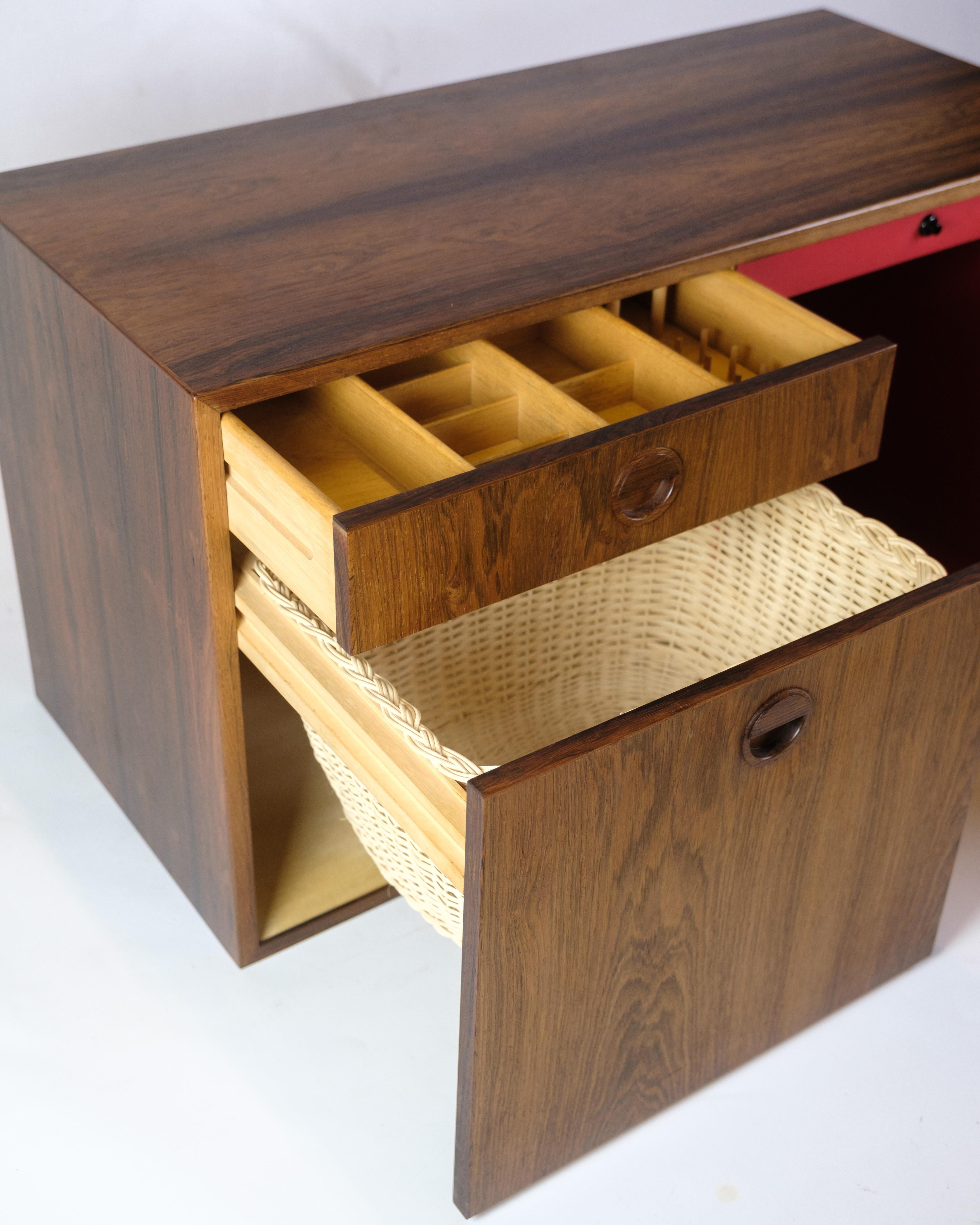 Wall-mounted Chest of Drawers/Cabinet Made In Rosewood From 1960s For Sale 1
