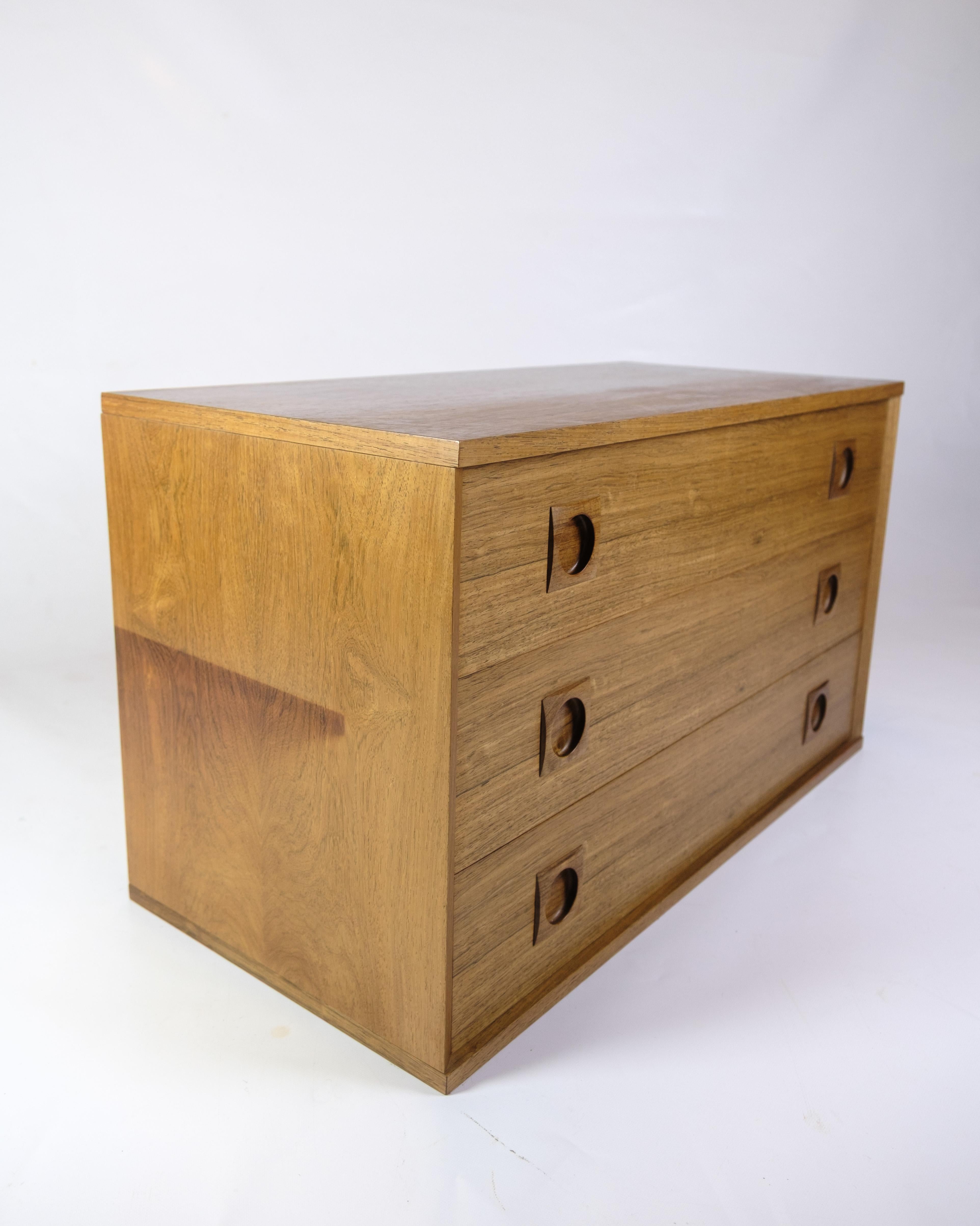 Danish Wall-mounted Chest Of Drawers Made In Rosewood By Albert Hansen From 1960s For Sale