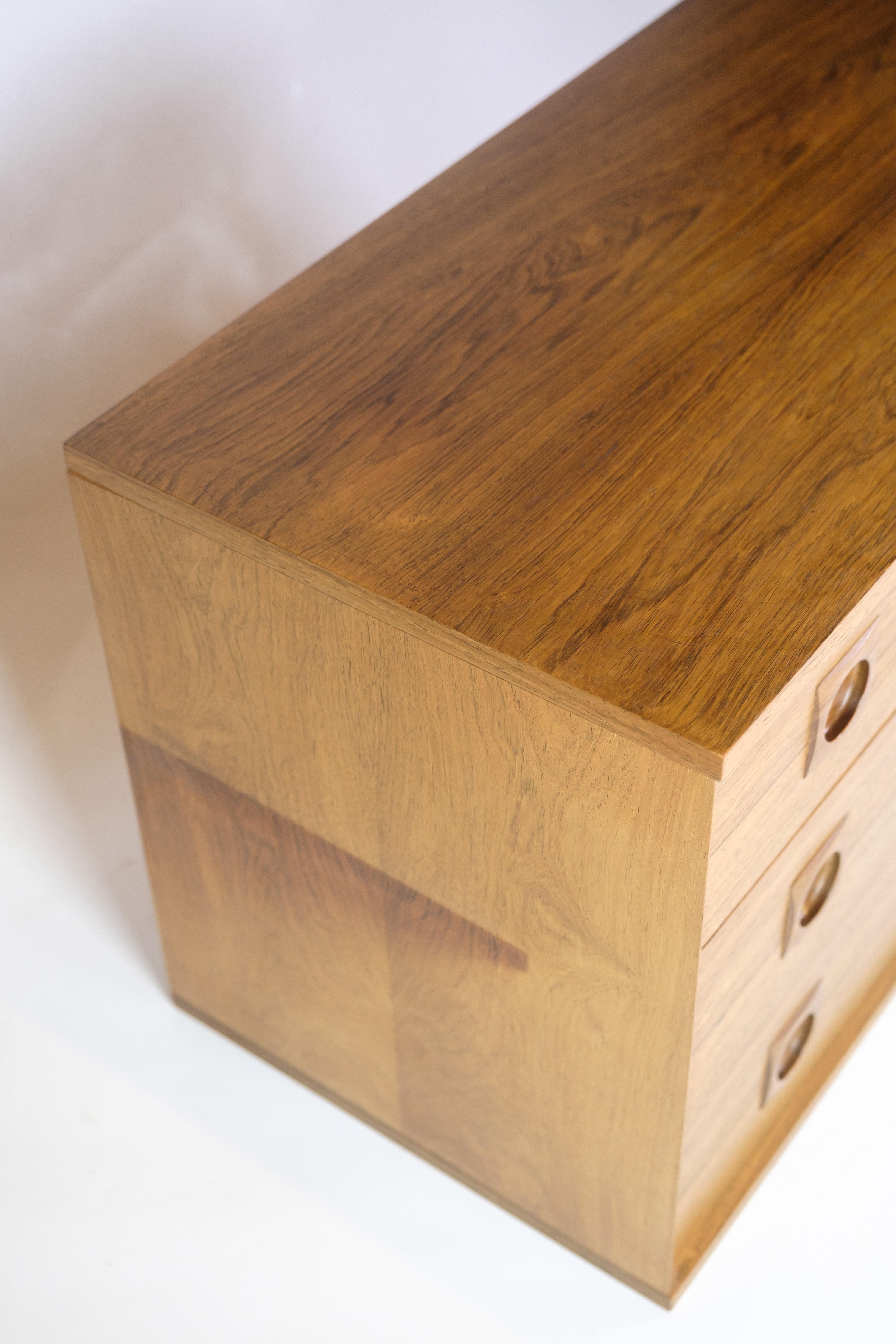 Wall-mounted Chest Of Drawers Made In Rosewood By Albert Hansen From 1960s For Sale 2