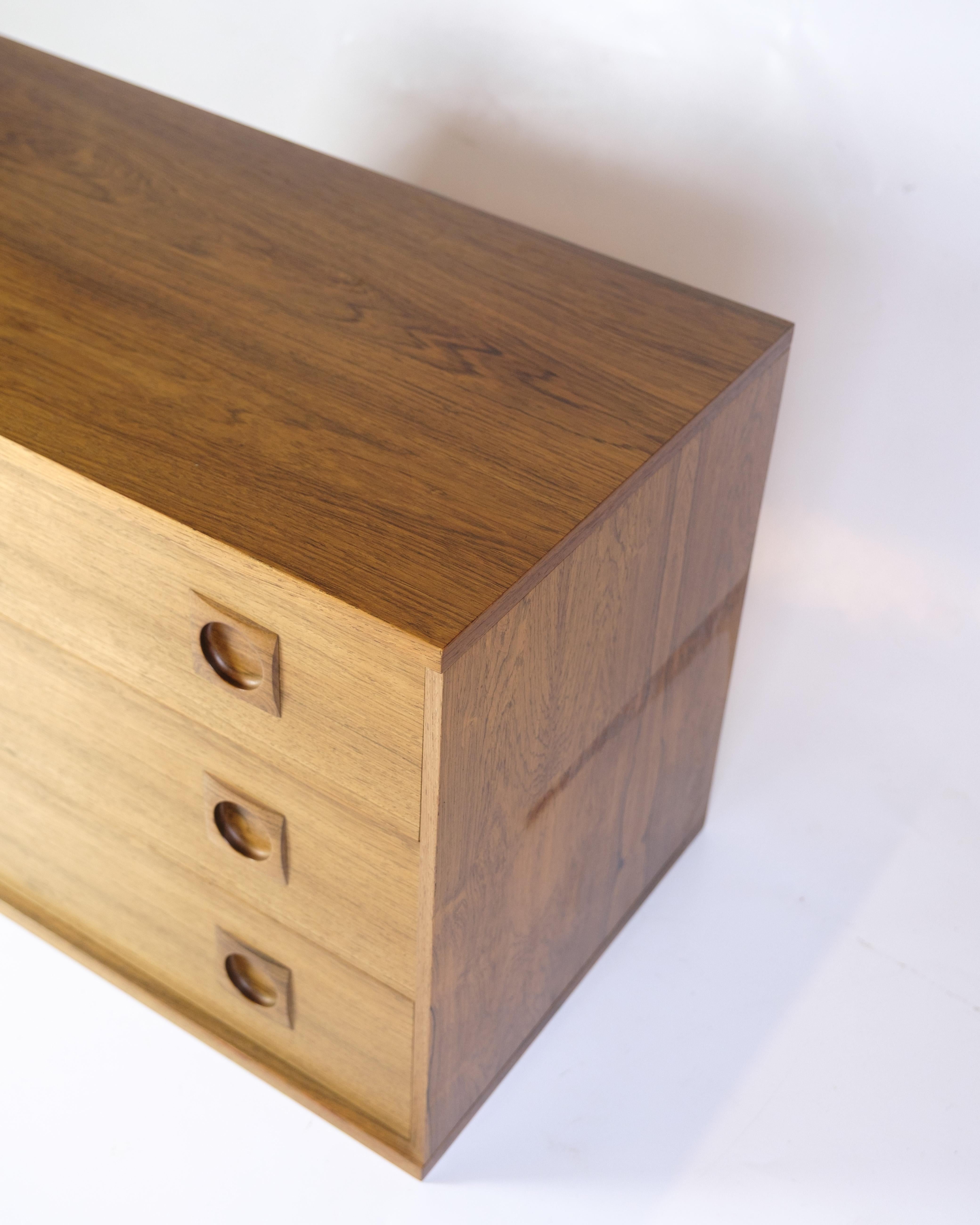 Wall-mounted Chest Of Drawers Made In Rosewood By Albert Hansen From 1960s For Sale 3