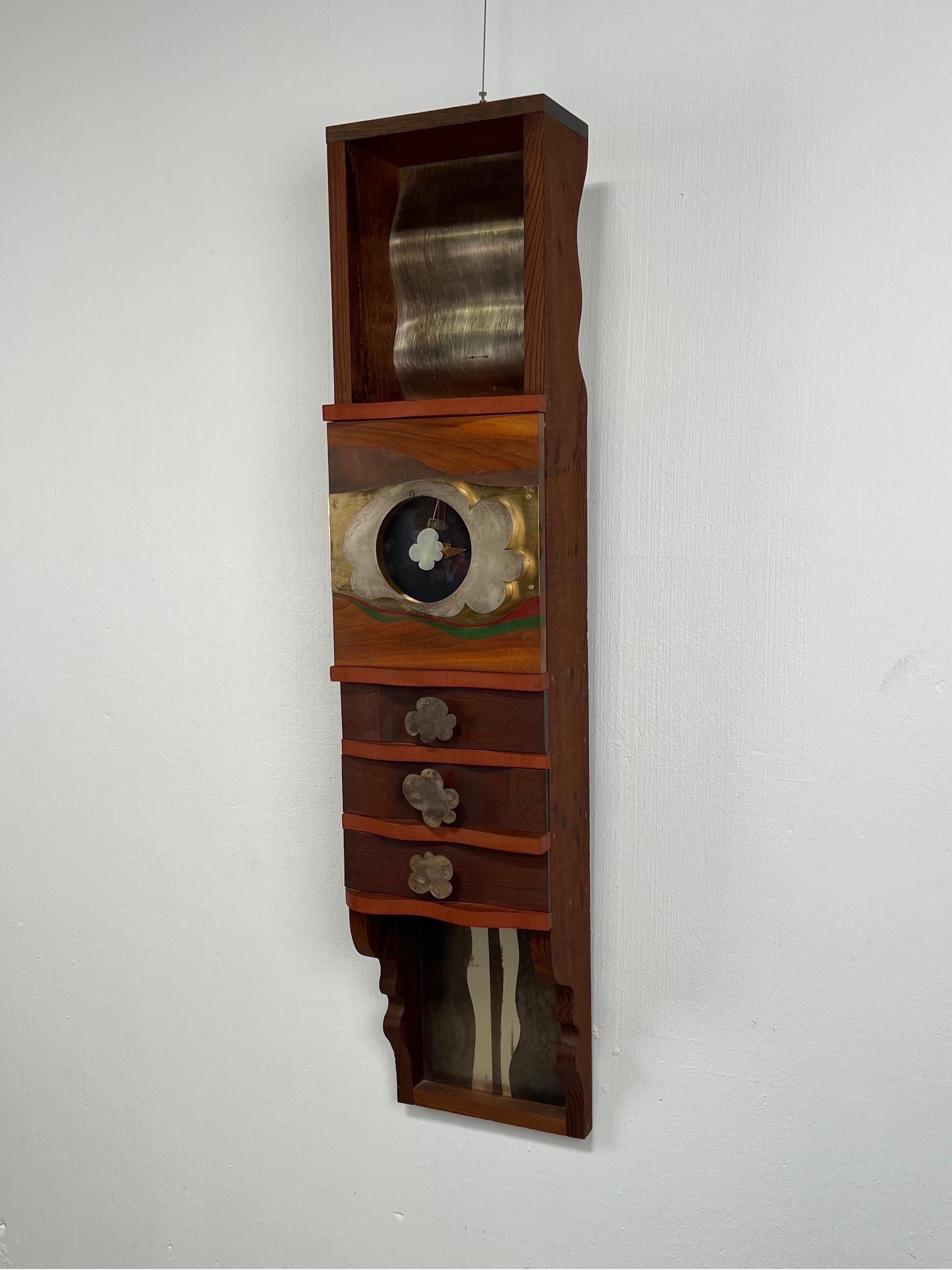 Wall-mounted Clock Cabinet by Garry Knox Bennett In Good Condition In Dallas, TX