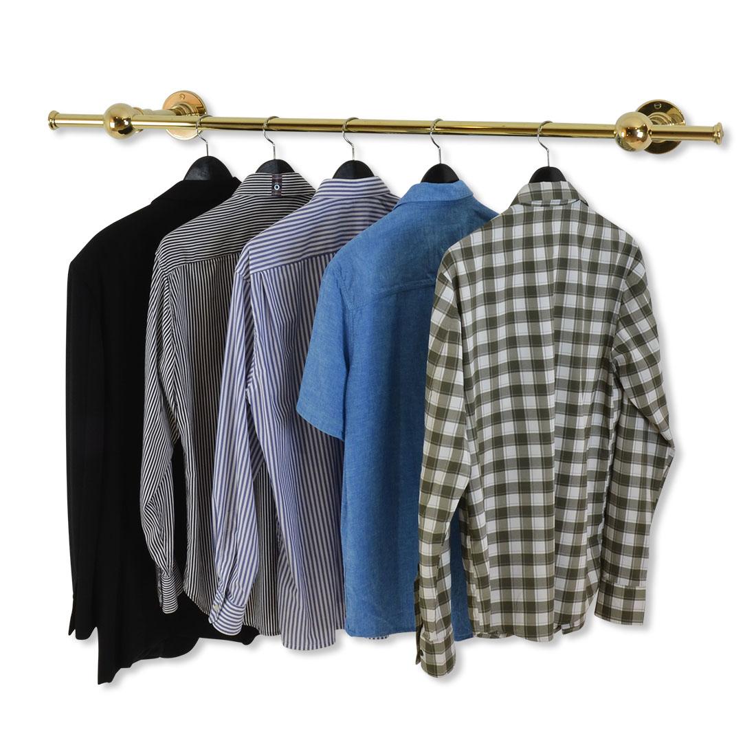 brass wall mounted clothes rail