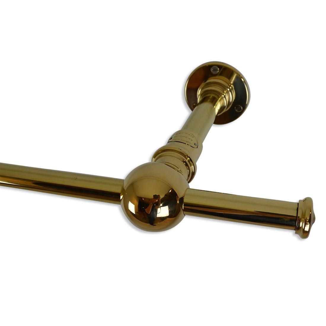 British Wall Mounted Clothes Rail, Solid Brass For Sale