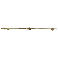 Wall Mounted Clothes Rail with Triple Fixing Points, Solid Brass