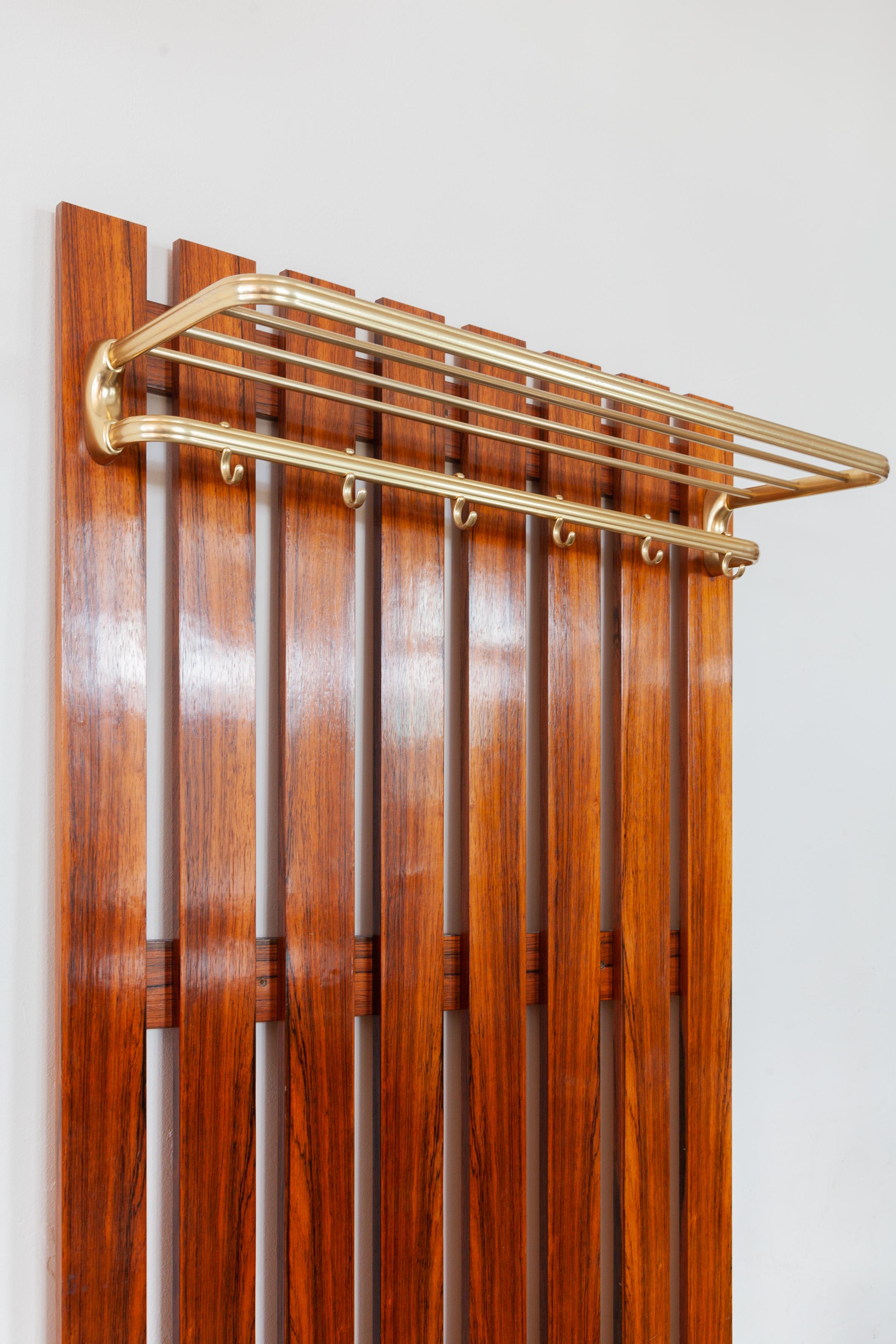 Mid-Century Modern Wall Mounted Coat Rack For Sale