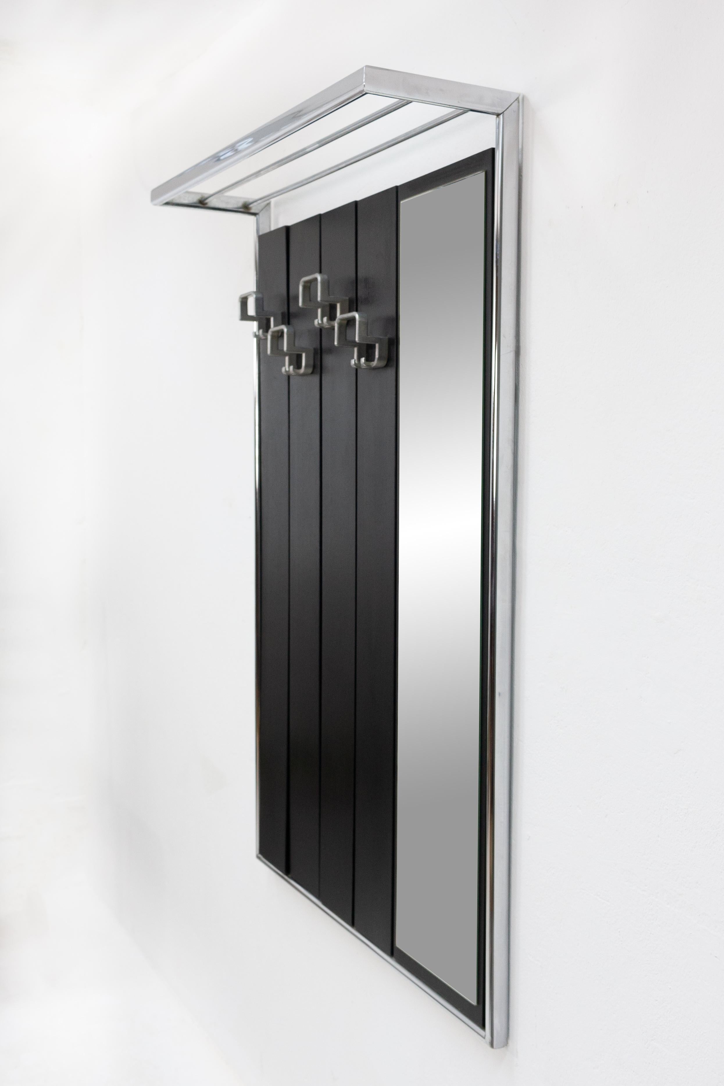 wall mounted coat rack with mirror